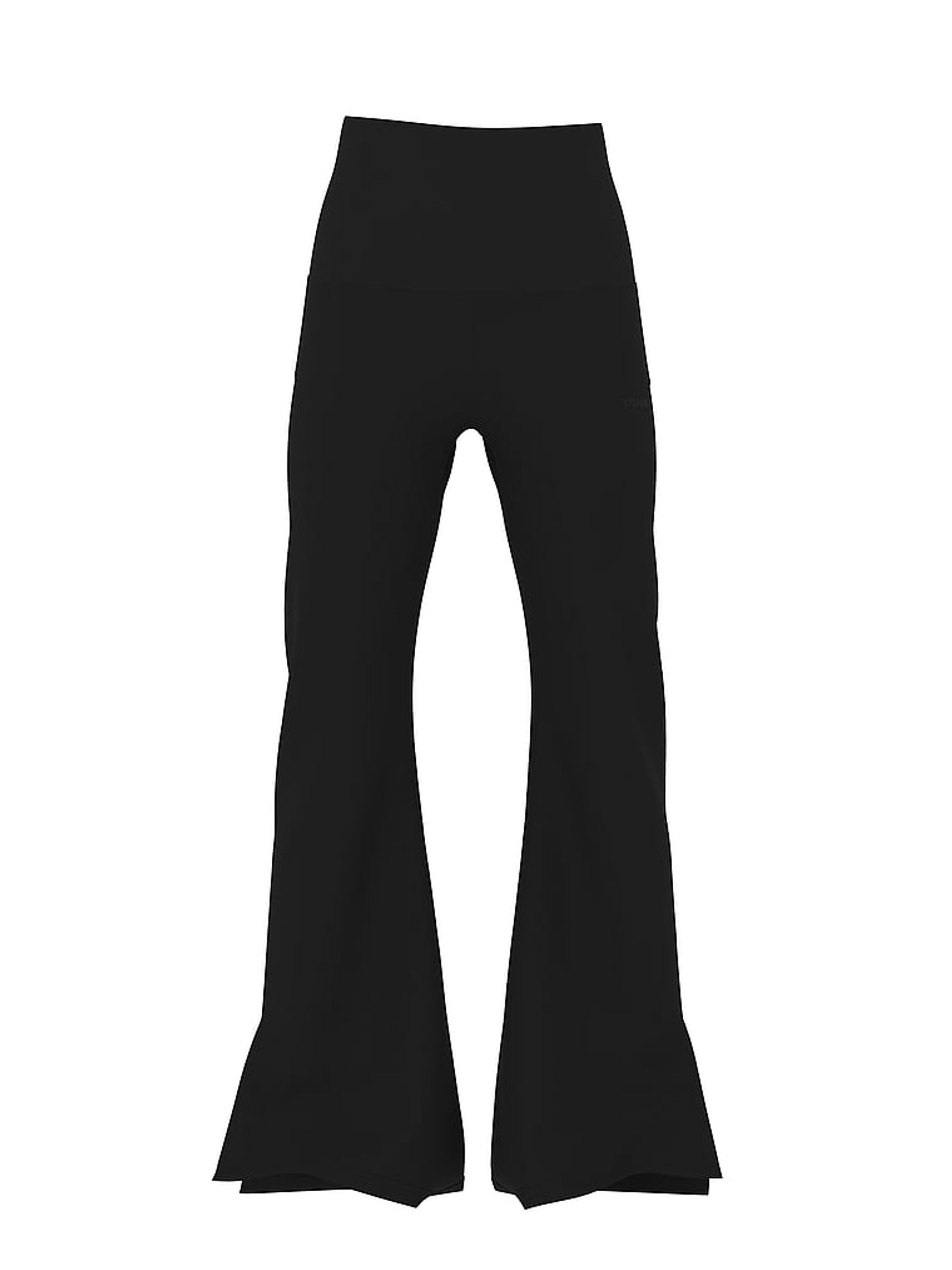 Black Flared Fleece Fold Over Joggers - Image 3 of 3