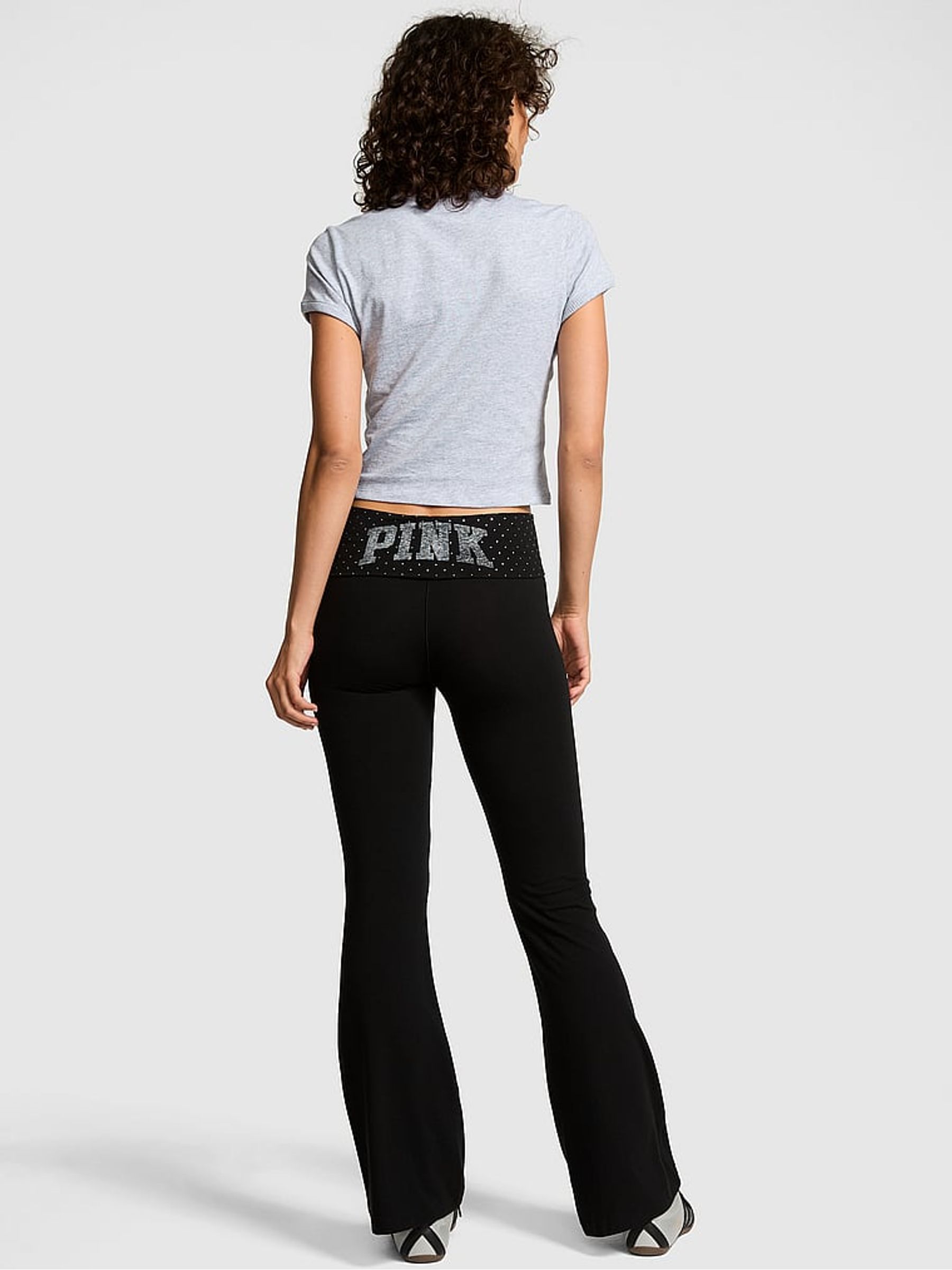 Black Foldover Leggings - Image 2 of 3