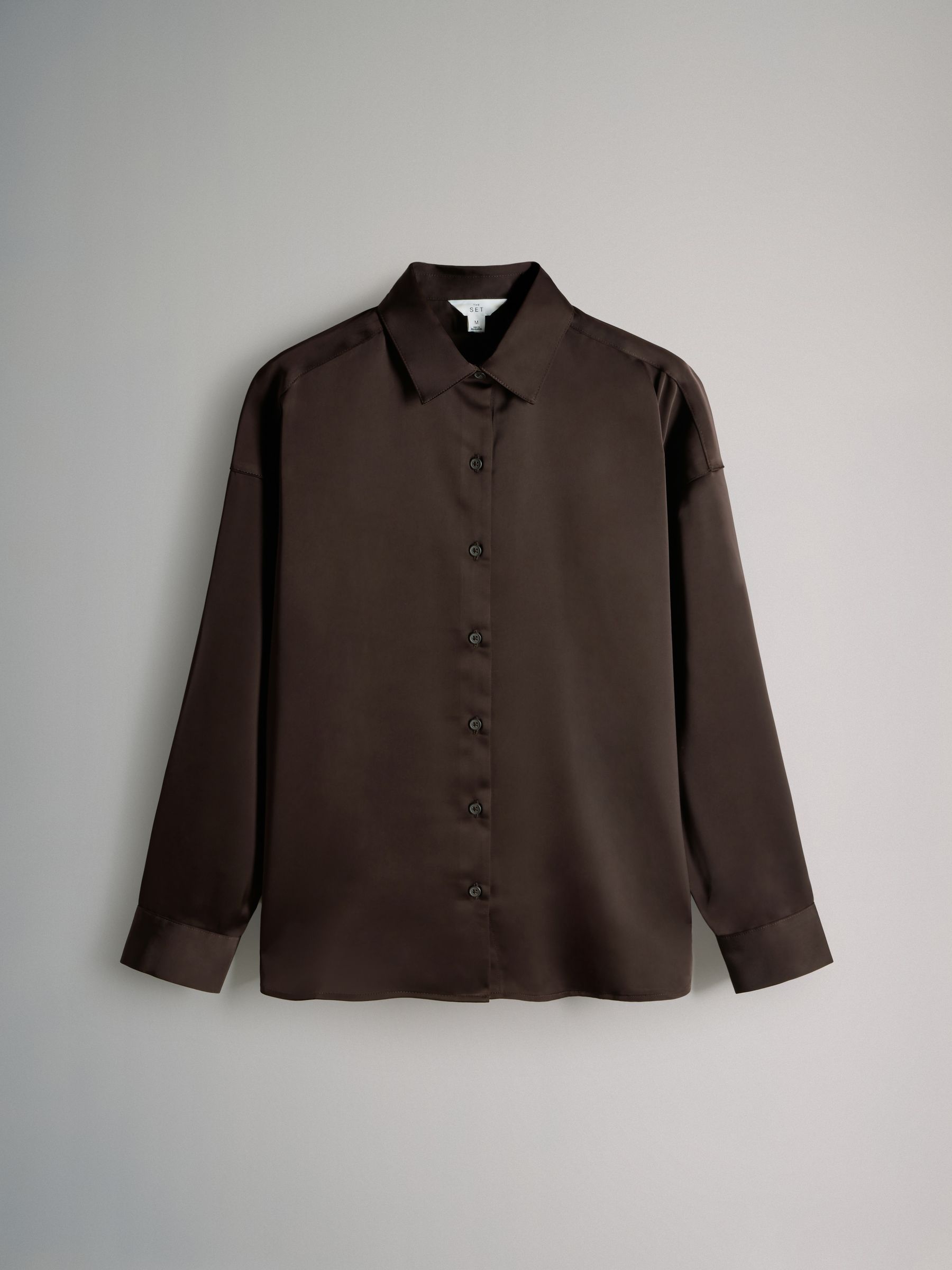Chocolate Brown - Satin Shirt and Trousers Co-Ord - Image 4 of 6