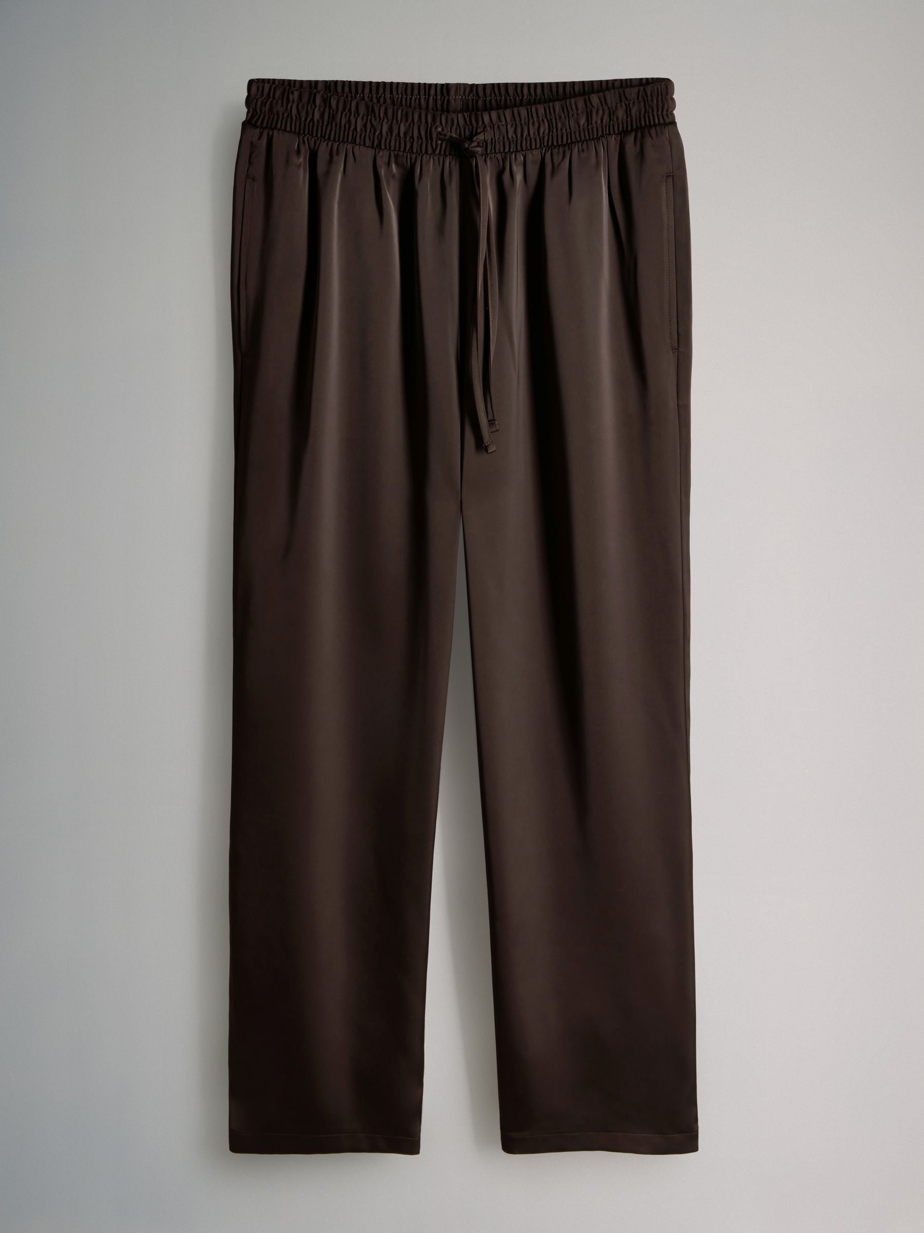 Chocolate Brown - Satin Shirt and Trousers Co-Ord - Image 5 of 6