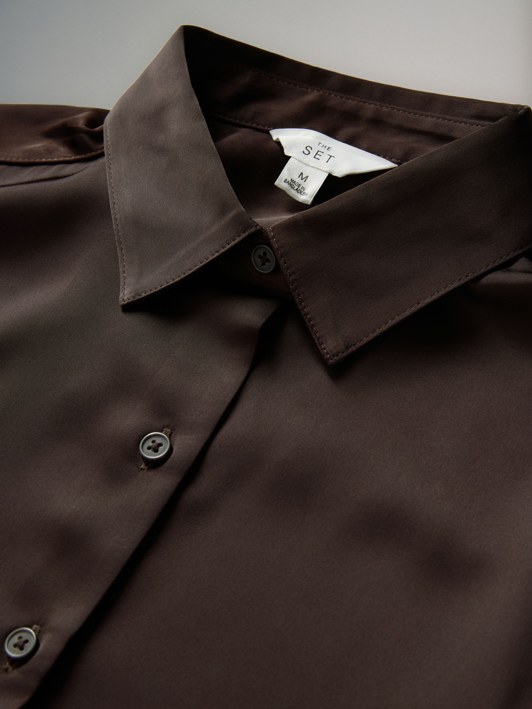Chocolate Brown - Satin Shirt and Trousers Co-Ord - Image 6 of 6