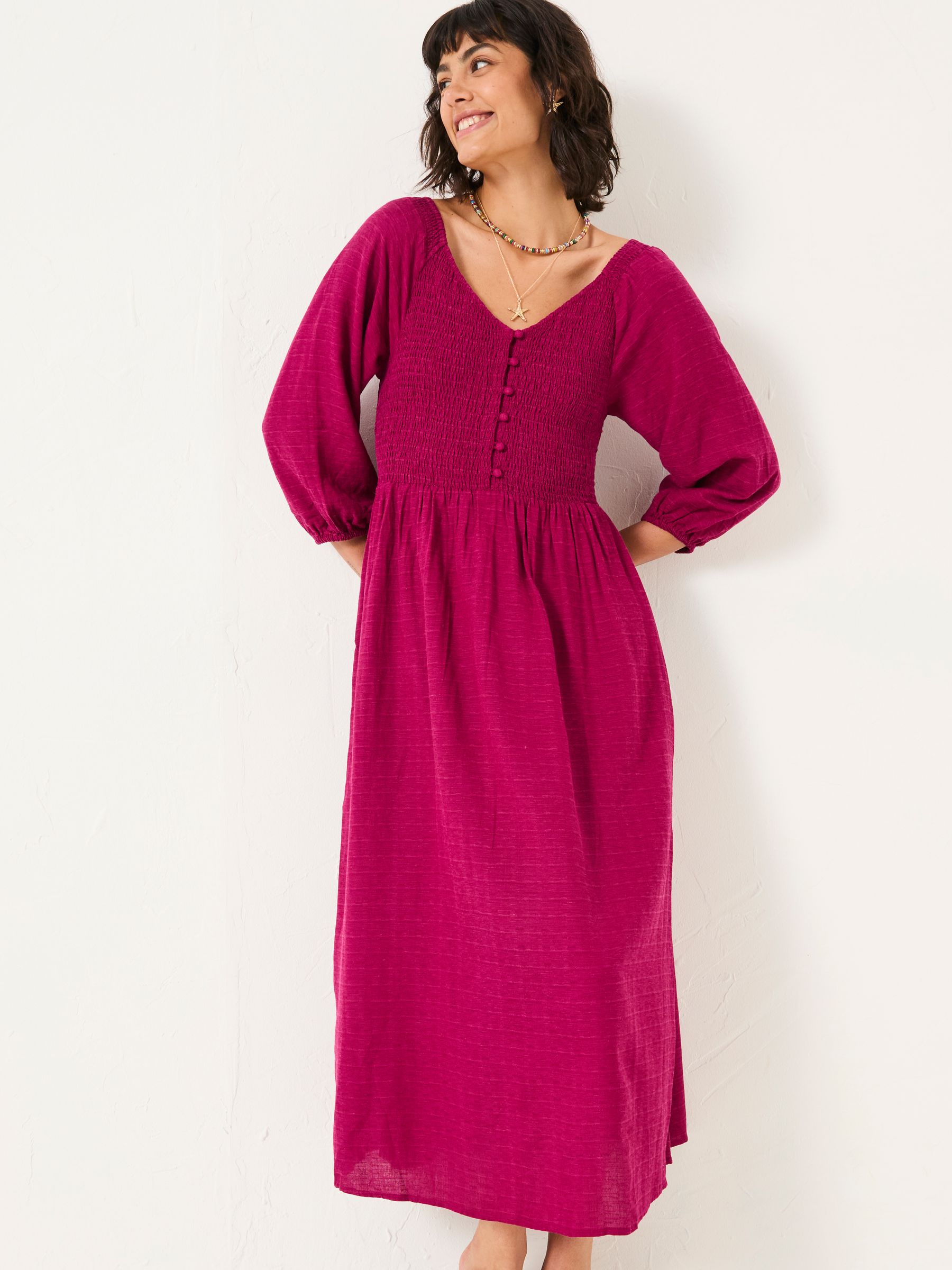 Adele Plum Purple Midi Dress - Image 2 of 5