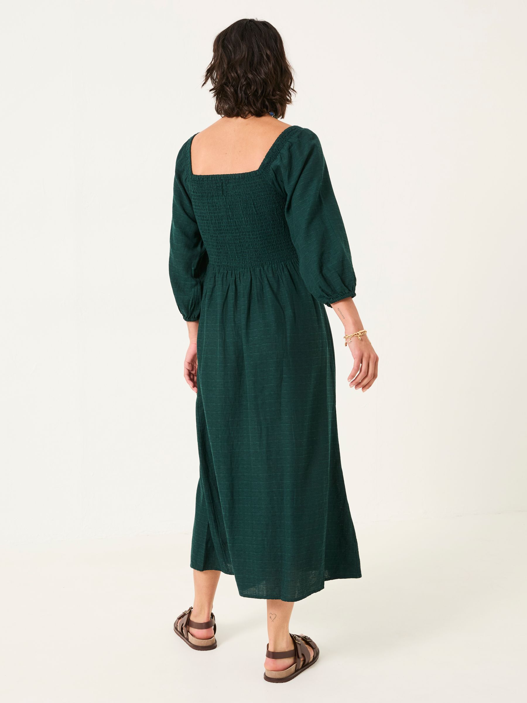 Adele Teal Blue Midi Dress - Image 2 of 4