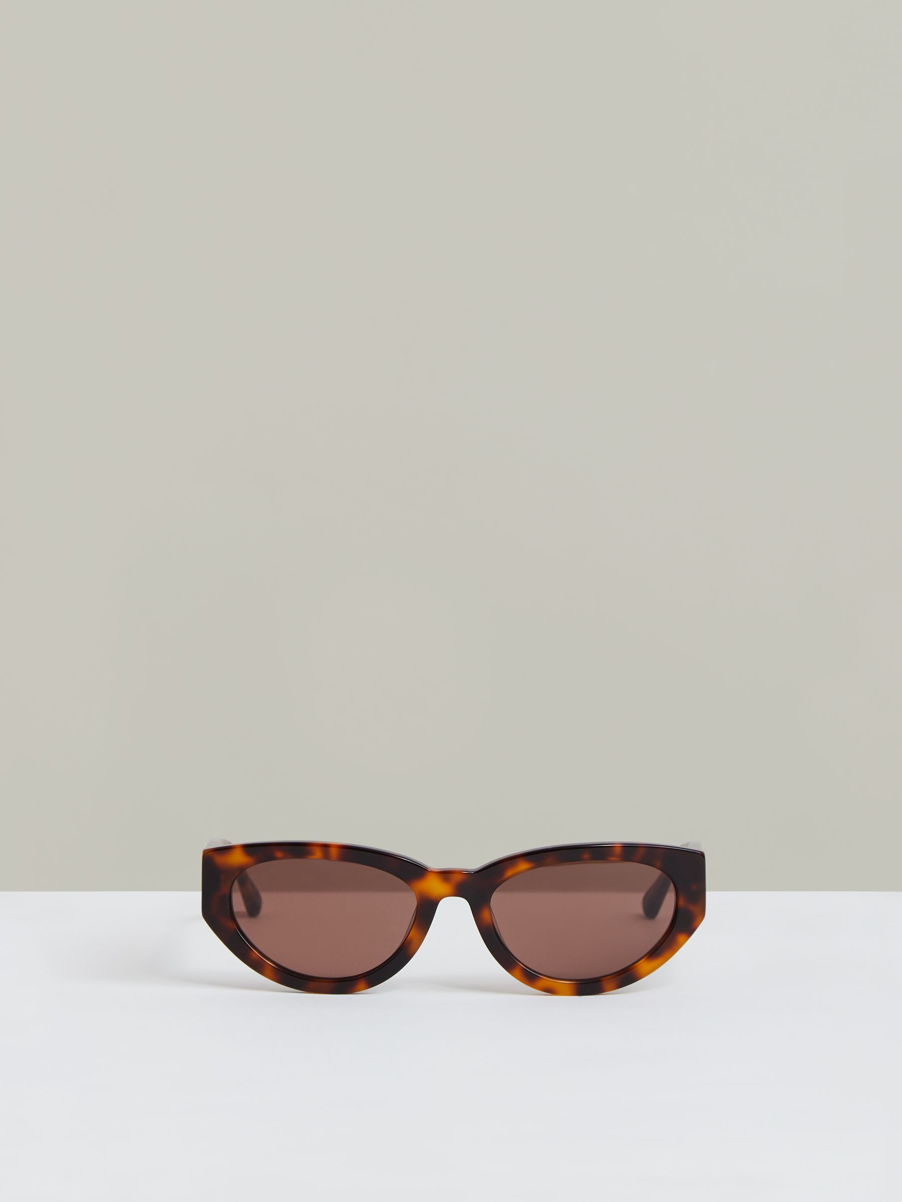 MESSYWEEKEND Oval Frame Sunglasses in Brown - Image 1 of 3
