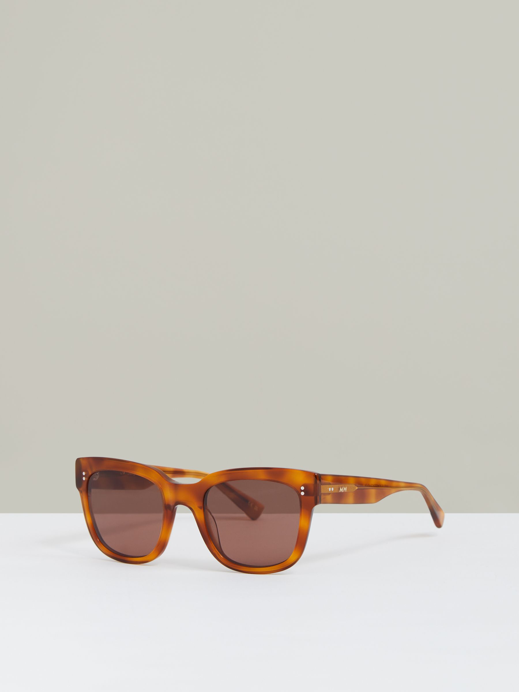 MESSYWEEKEND Square Frame Sunglasses in Light Brown - Image 2 of 3
