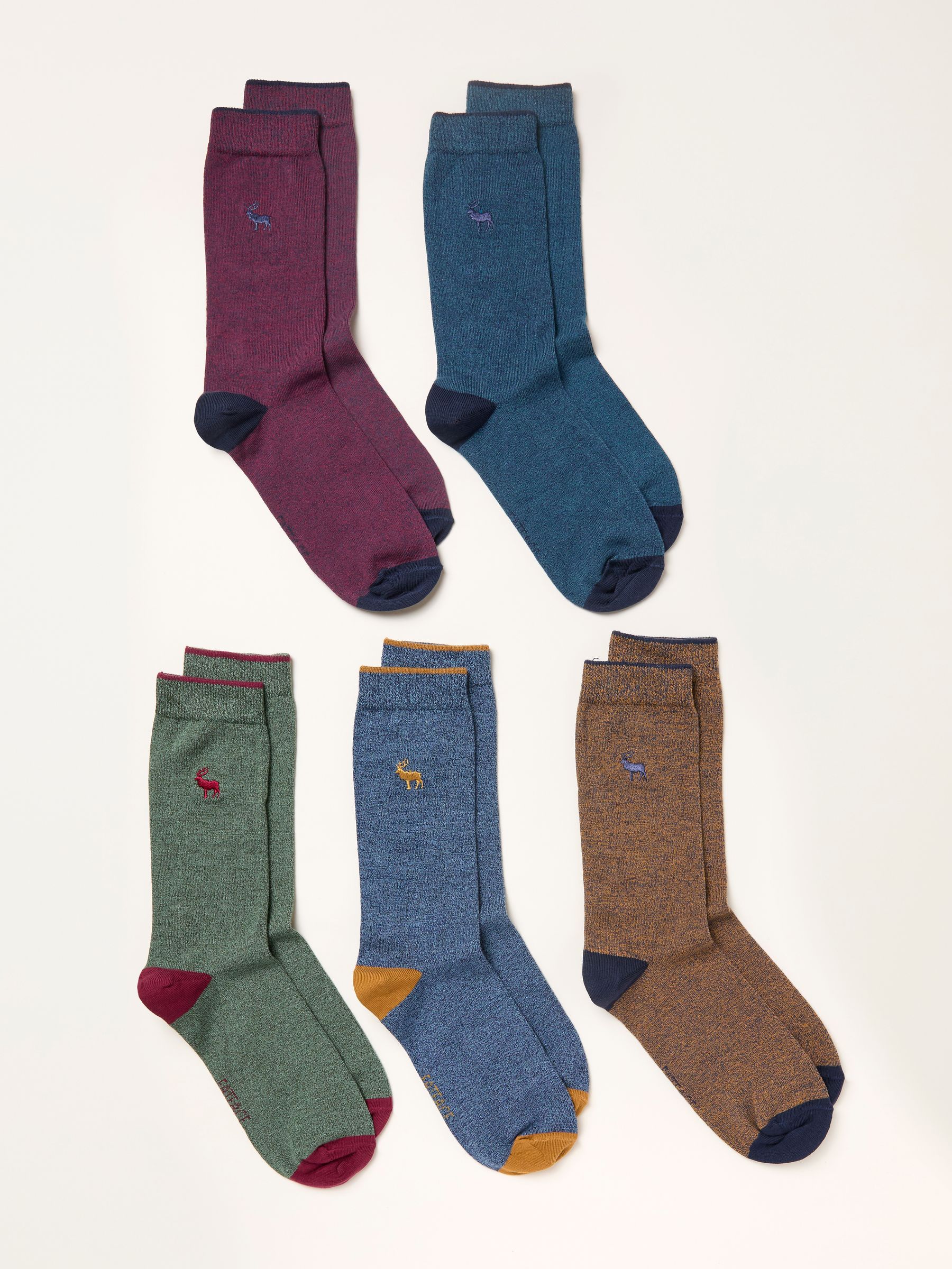Multi 5 Pairs of Stag Socks - Image 2 of 2