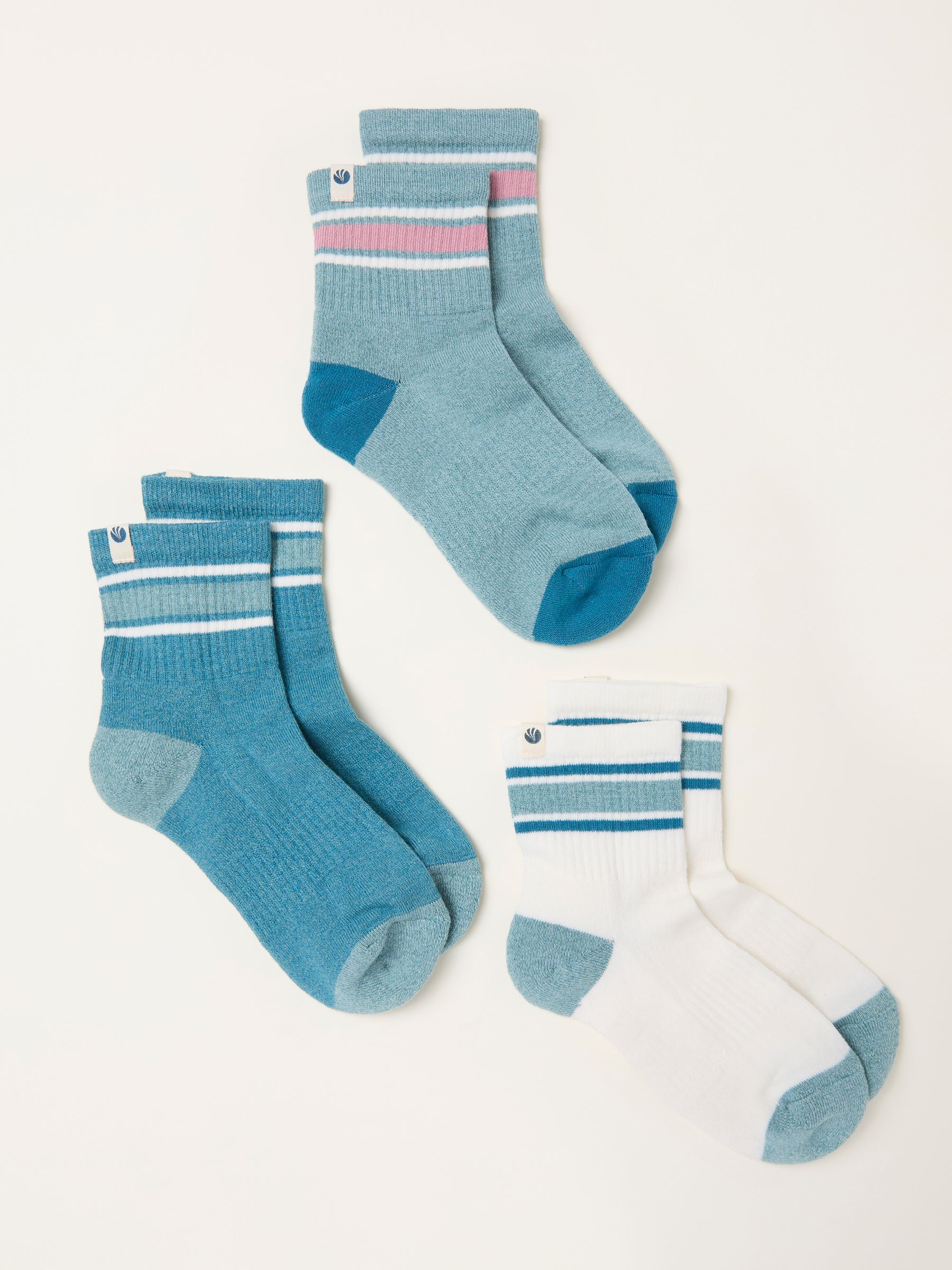 Teal Blue 3 Pairs of Sport Socks - Image 2 of 2 Teal Blue 3 Pairs of Sport Socks - Image 2 of 2
