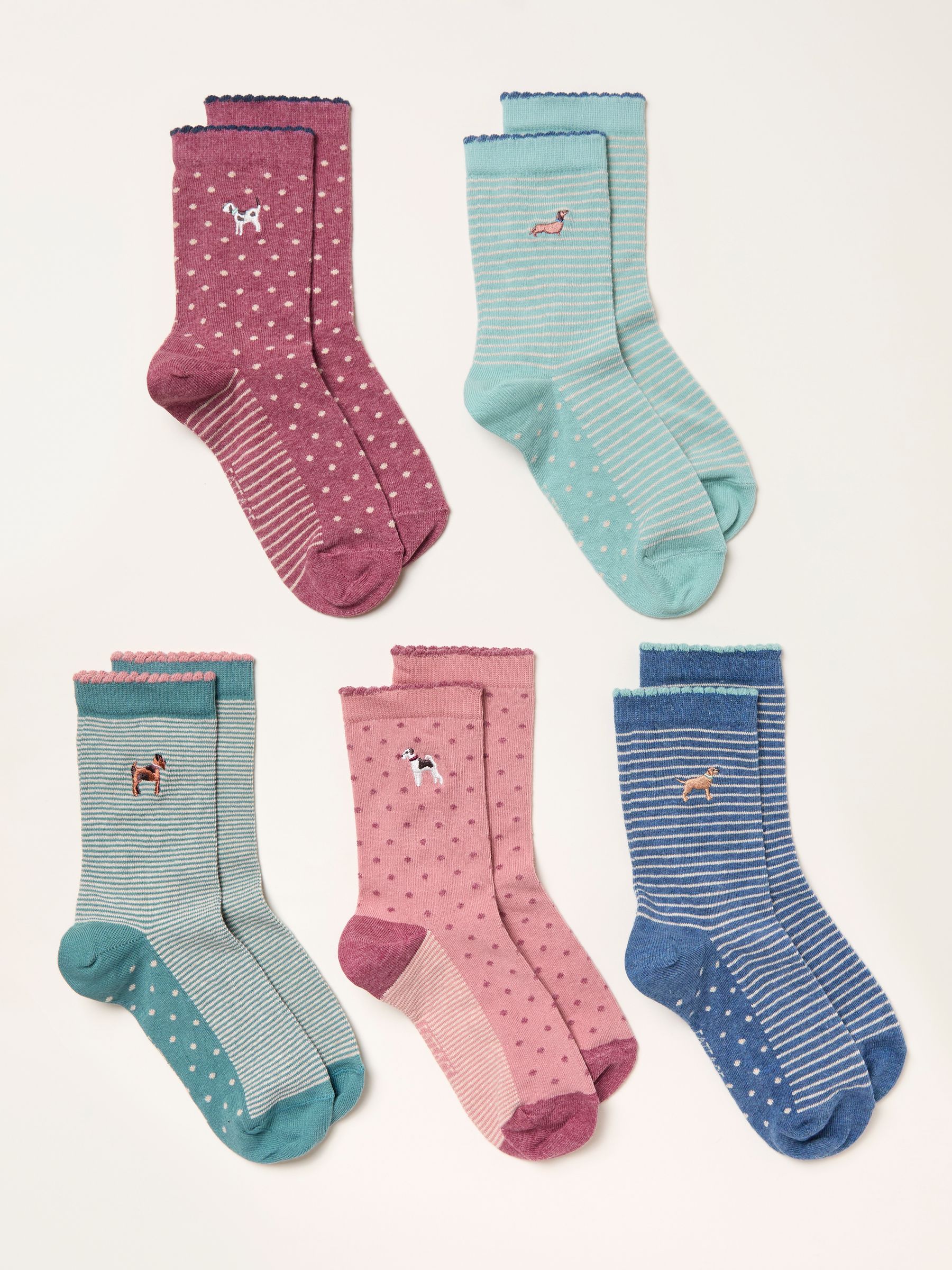 Multi Dogs 5 Pairs of Dog Socks - Image 2 of 2 Multi Dogs 5 Pairs of Dog Socks - Image 2 of 2
