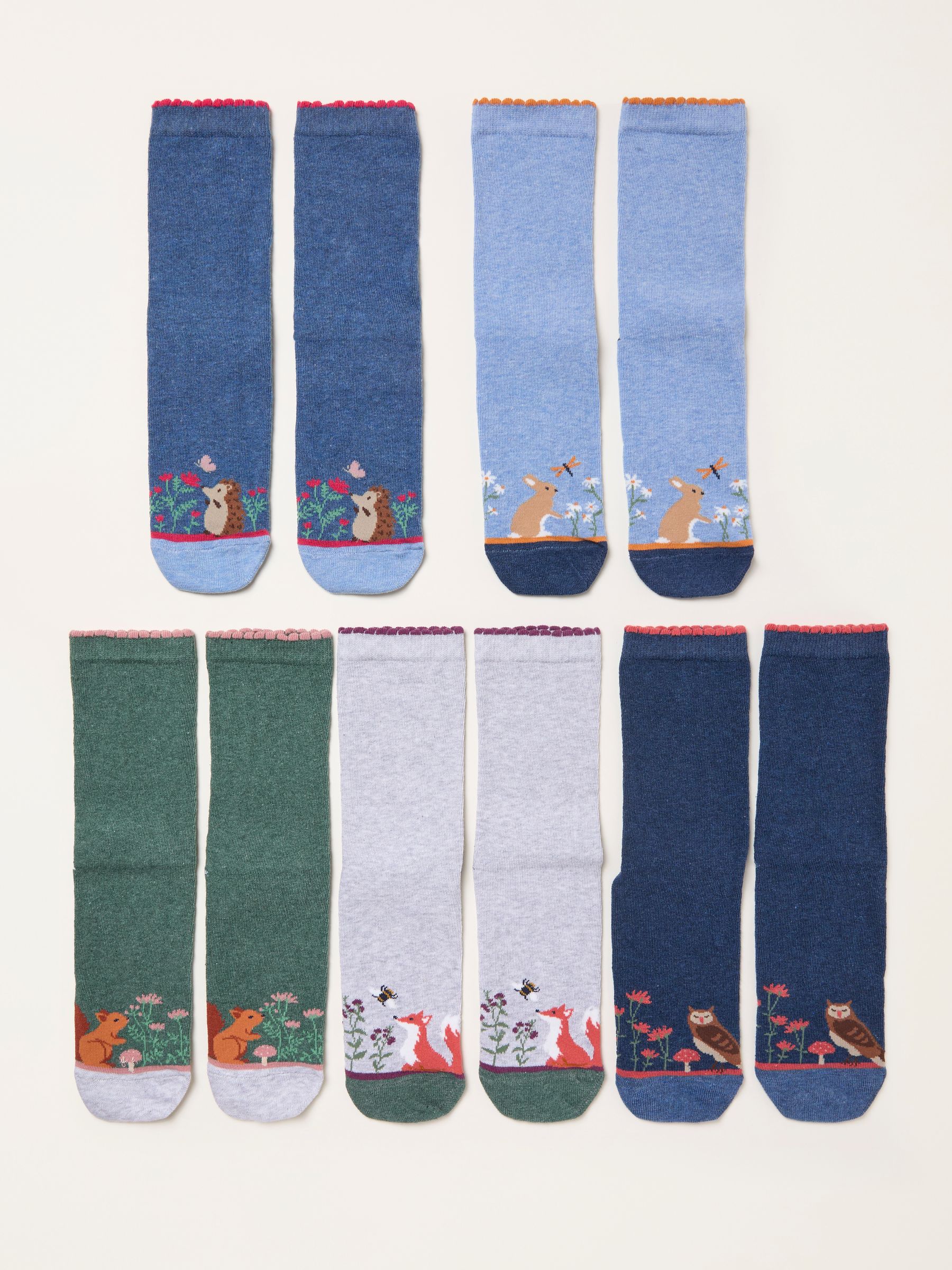 Multi Navy 5 Pairs of Woodland Socks - Image 2 of 2 Multi Navy 5 Pairs of Woodland Socks - Image 2 of 2