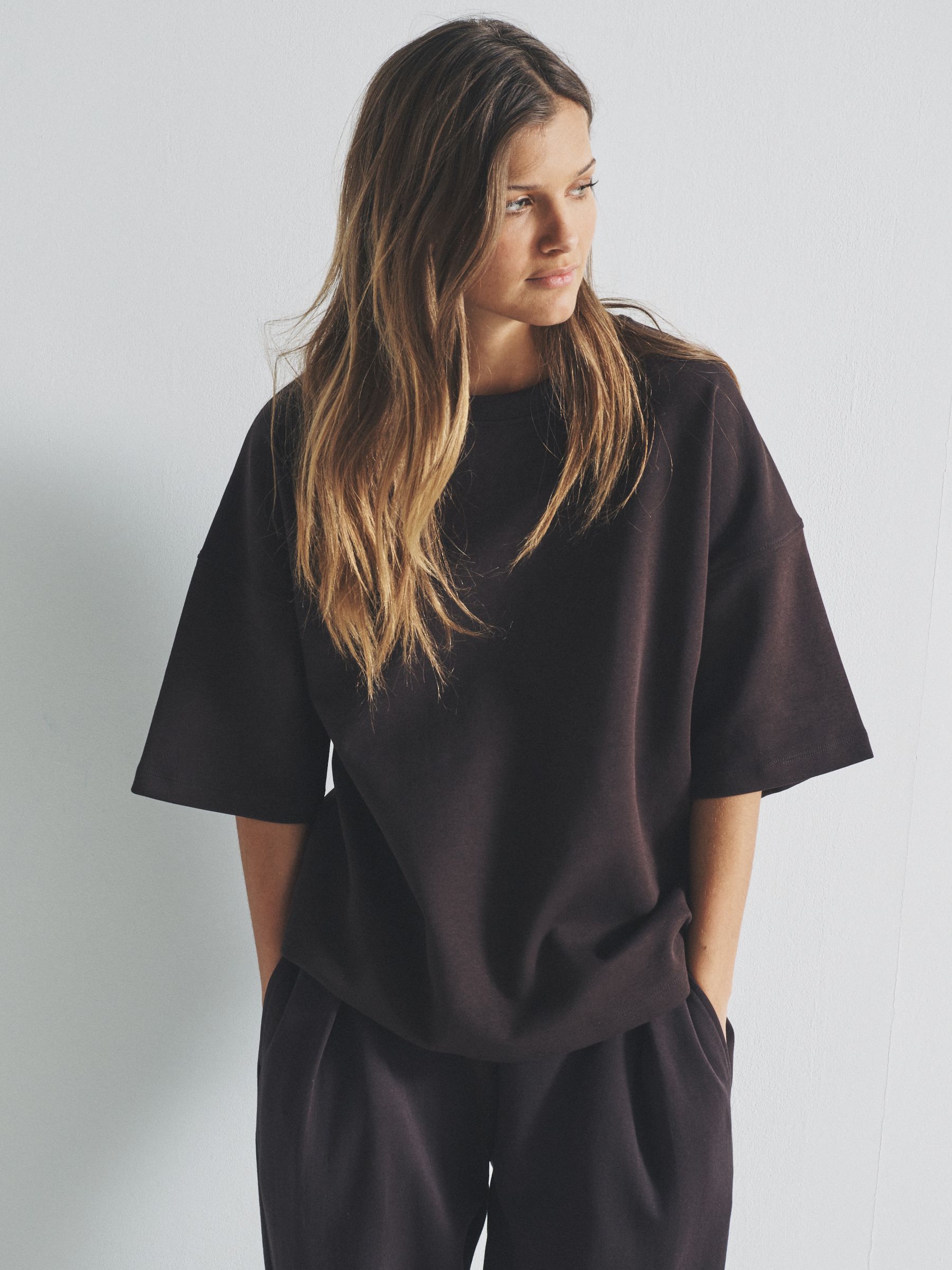 Black / Chocolate Brown/ Oat - 3 Pack Heavyweight Premium Boxy T-Shirts - Image 3 of 8