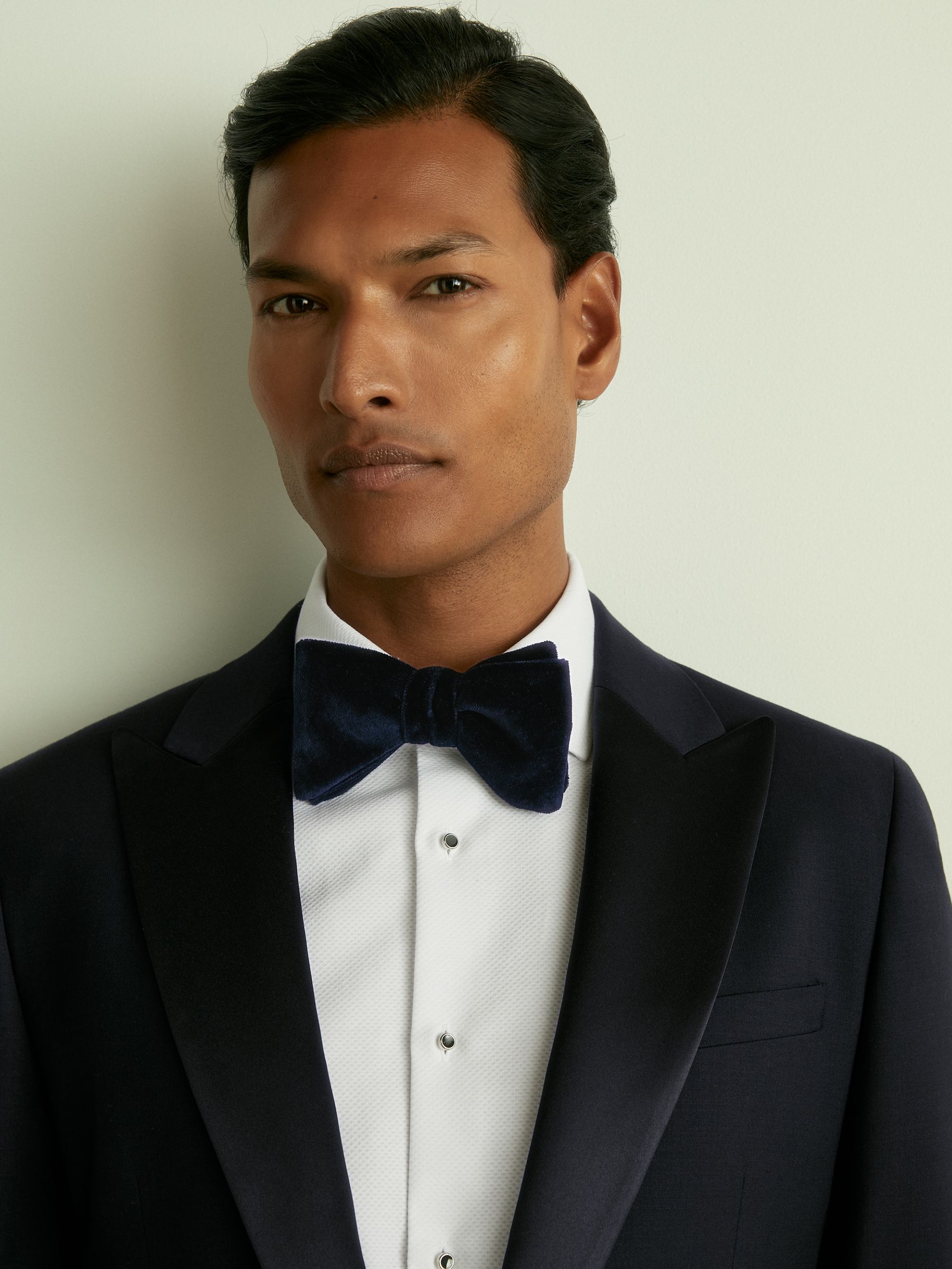 Velvet Bow Tie in Navy - image 3