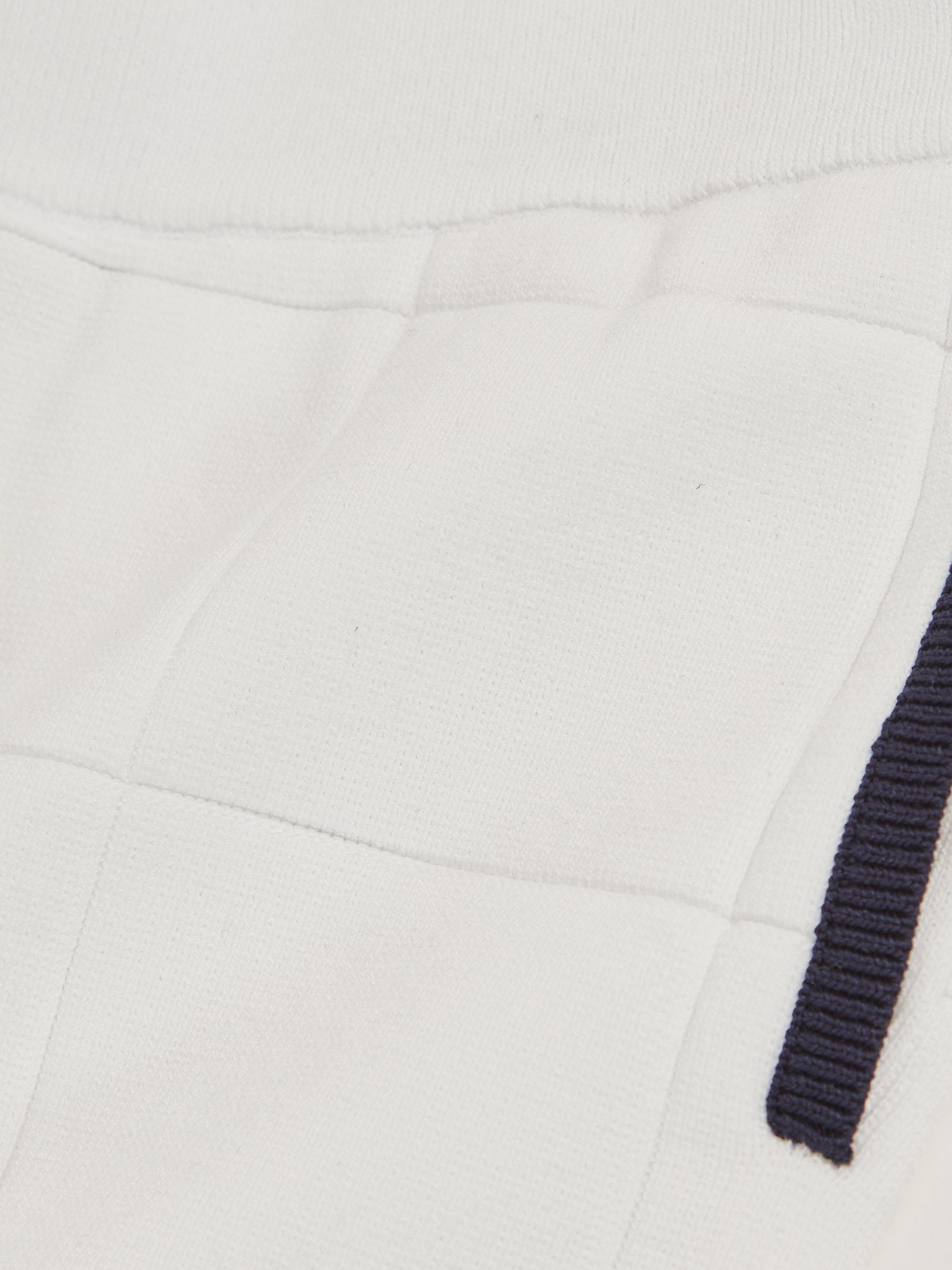 3-9 yrs Tipped Knit Stitch-Detail Shorts in White/Navy - Image 4 of 4