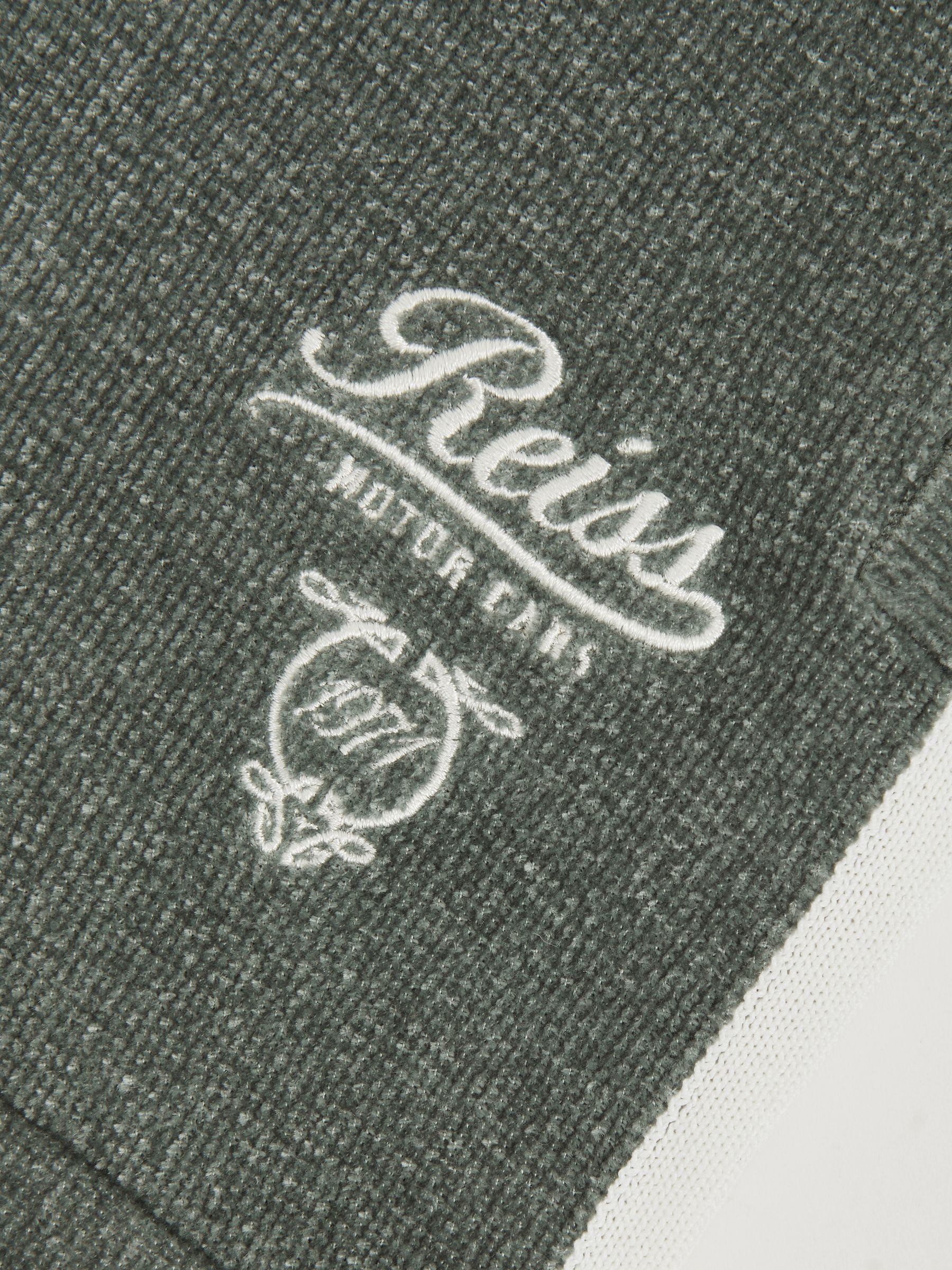 3-9 yrs Chenille Tipped Motor Cars Shorts in Dark Sage Green/White - Image 4 of 4