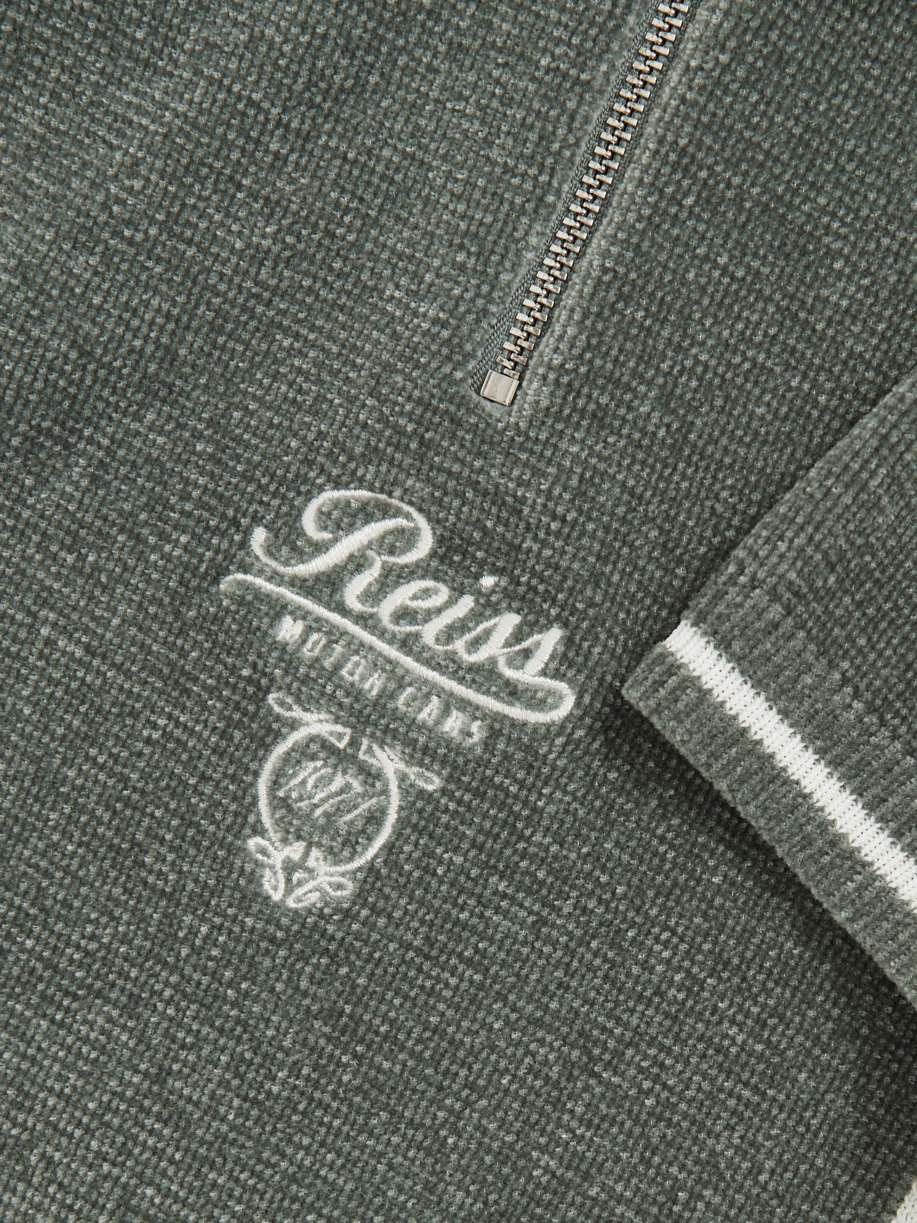 9-13 yrs Chenille Tipped Motor Cars Polo Shirt in Dark Sage Green/White - Image 4 of 4