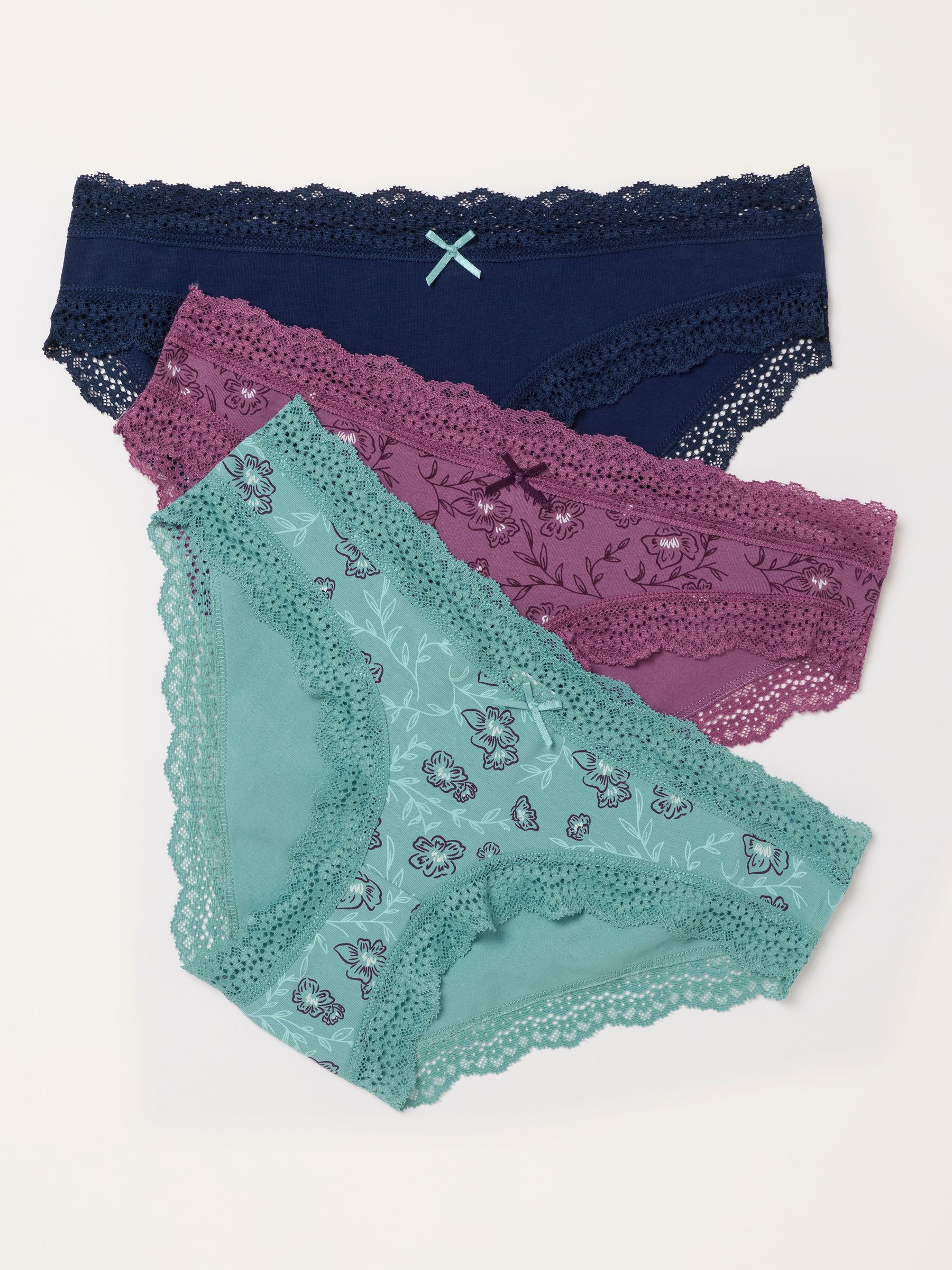 Purple 3 Pack of Lace Shorts - Image 1 of 3