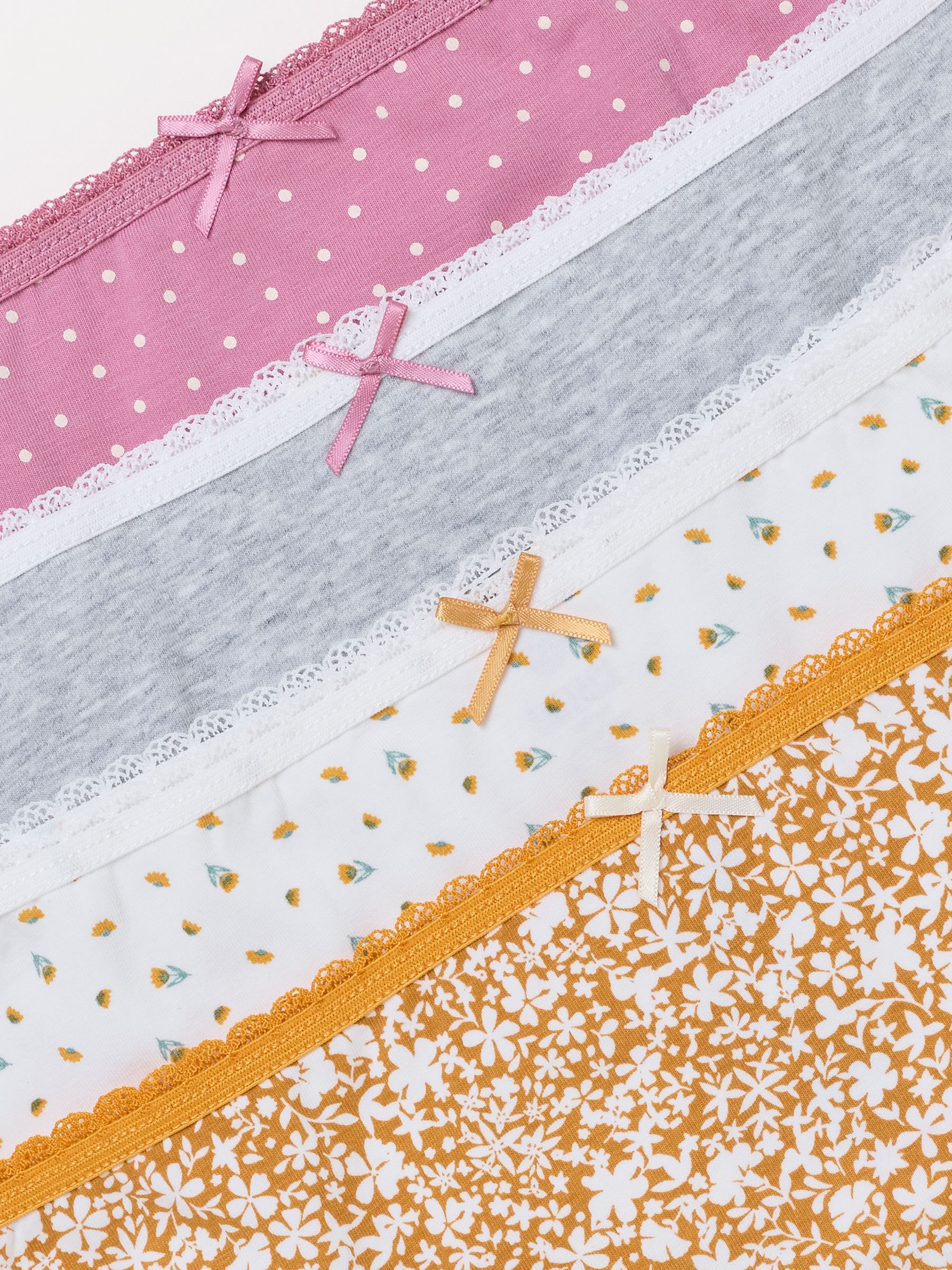 Pink 4 Pack of Floral Spot Classic Knickers - Image 3 of 3
