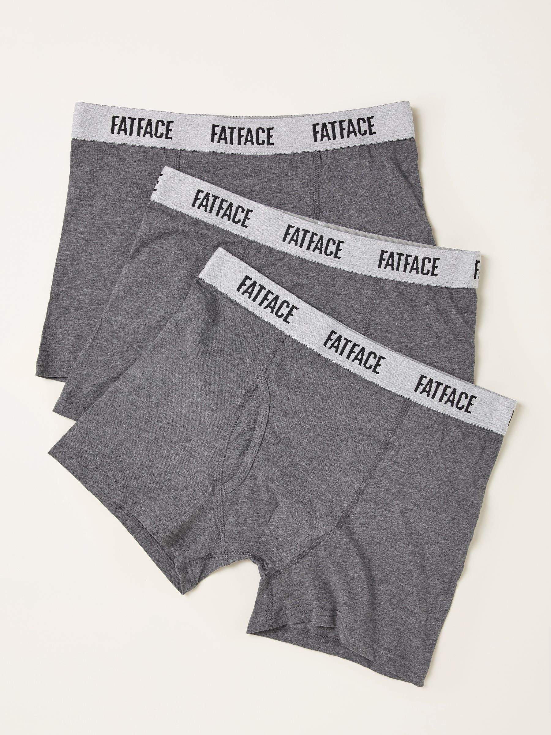 Grey 3 Pairs of Plain Boxers - Image 1 of 2