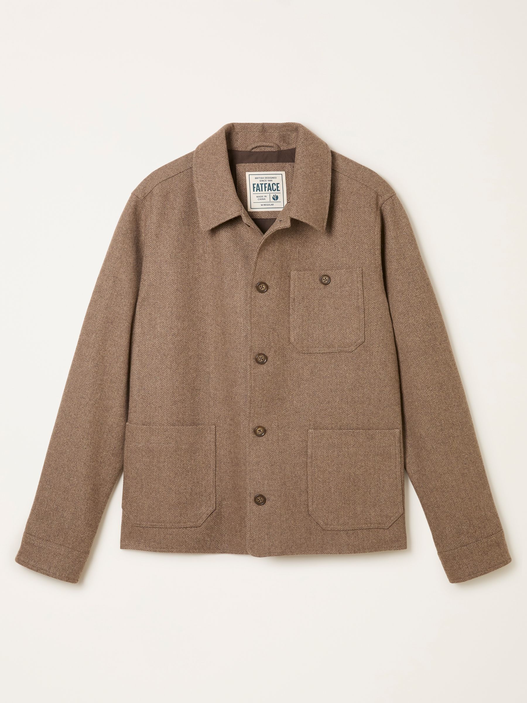 Light Brown Herringbone Worker Jacket | FatFace USA
