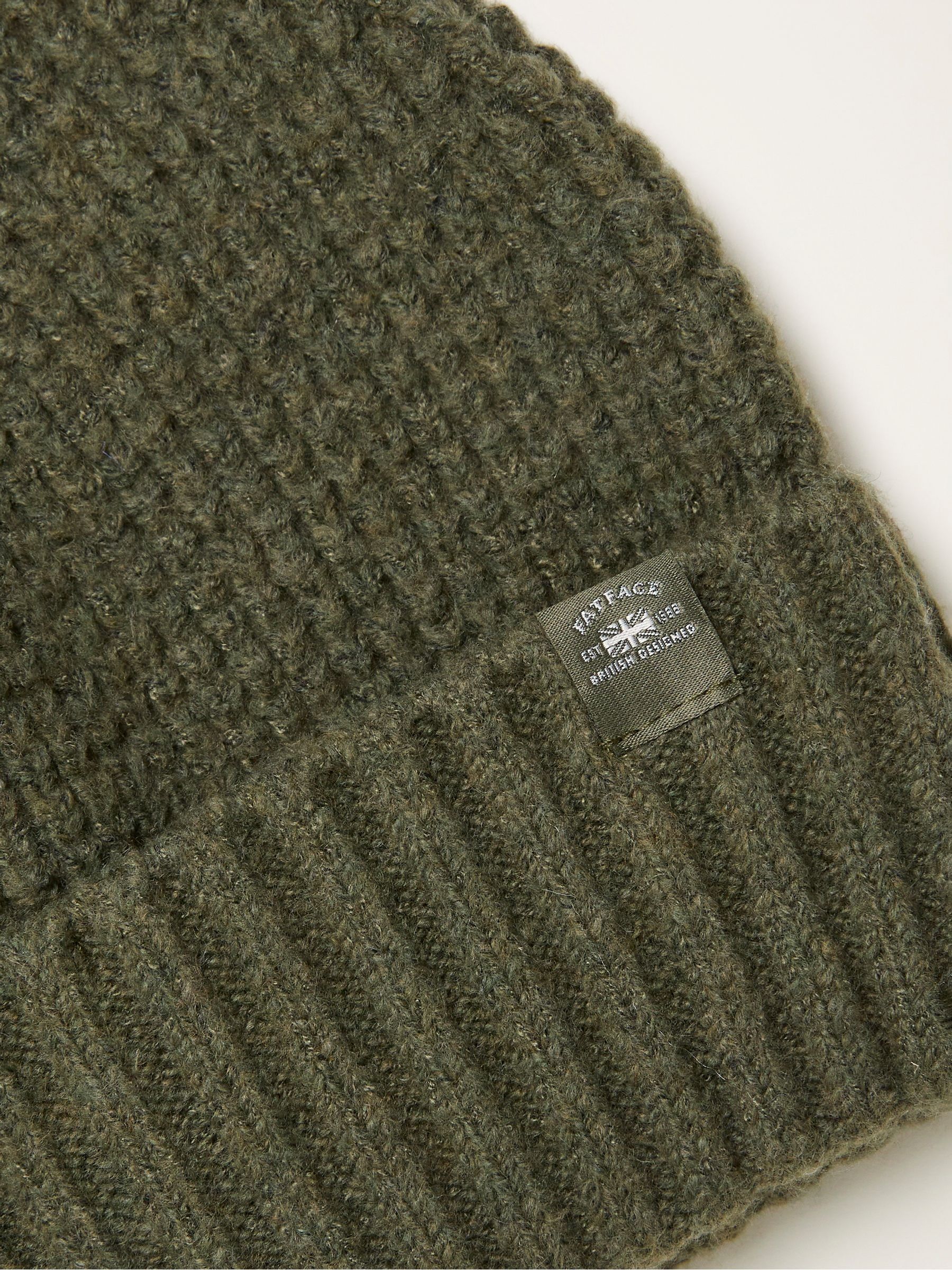 Khaki Green Waffle Beanie - Image 2 of 2