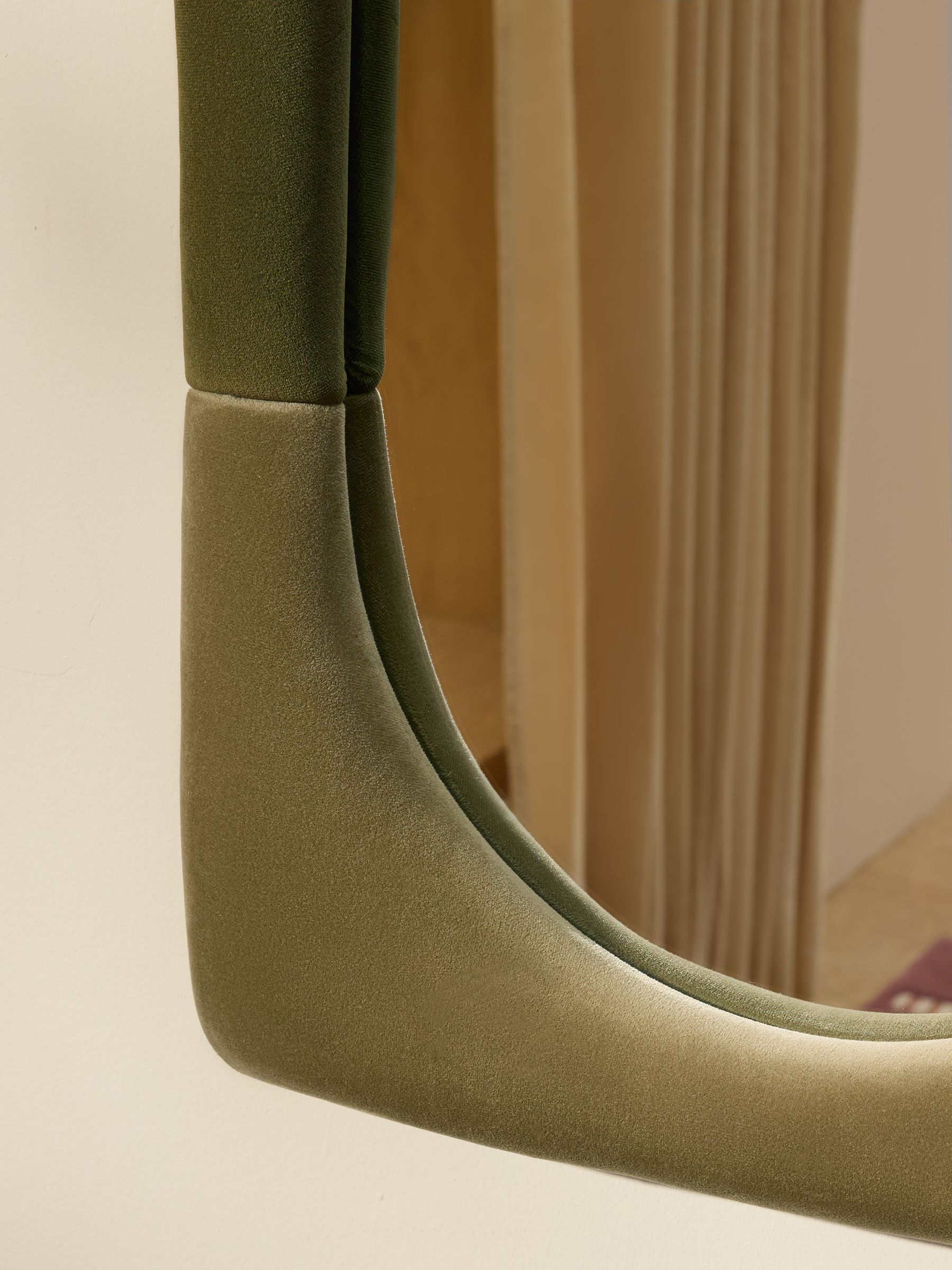 Selene Velvet Mirror in Green - Image 3 of 5