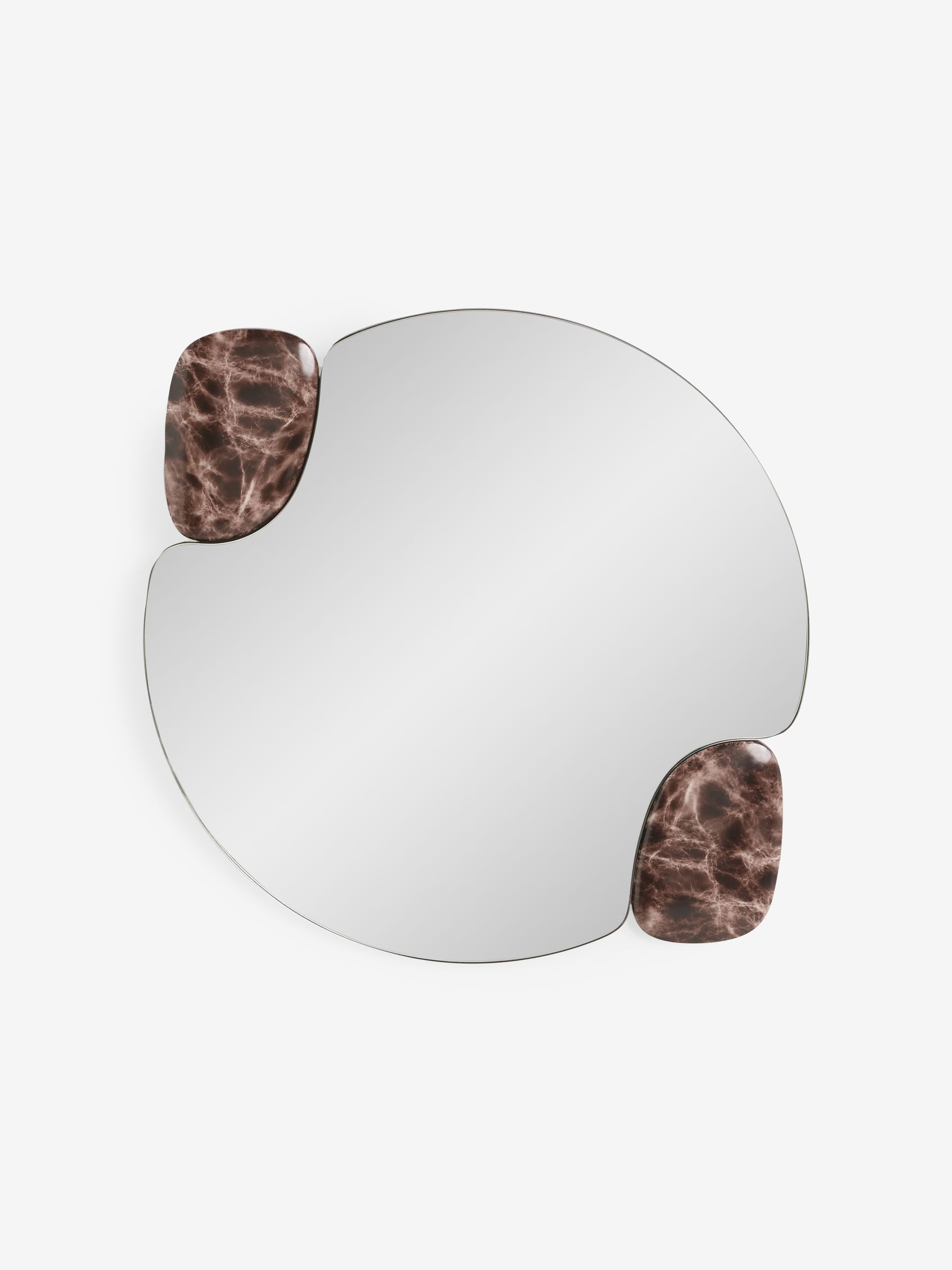 Davi Marble Effect Resin Mirror in Brown - Image 4 of 4