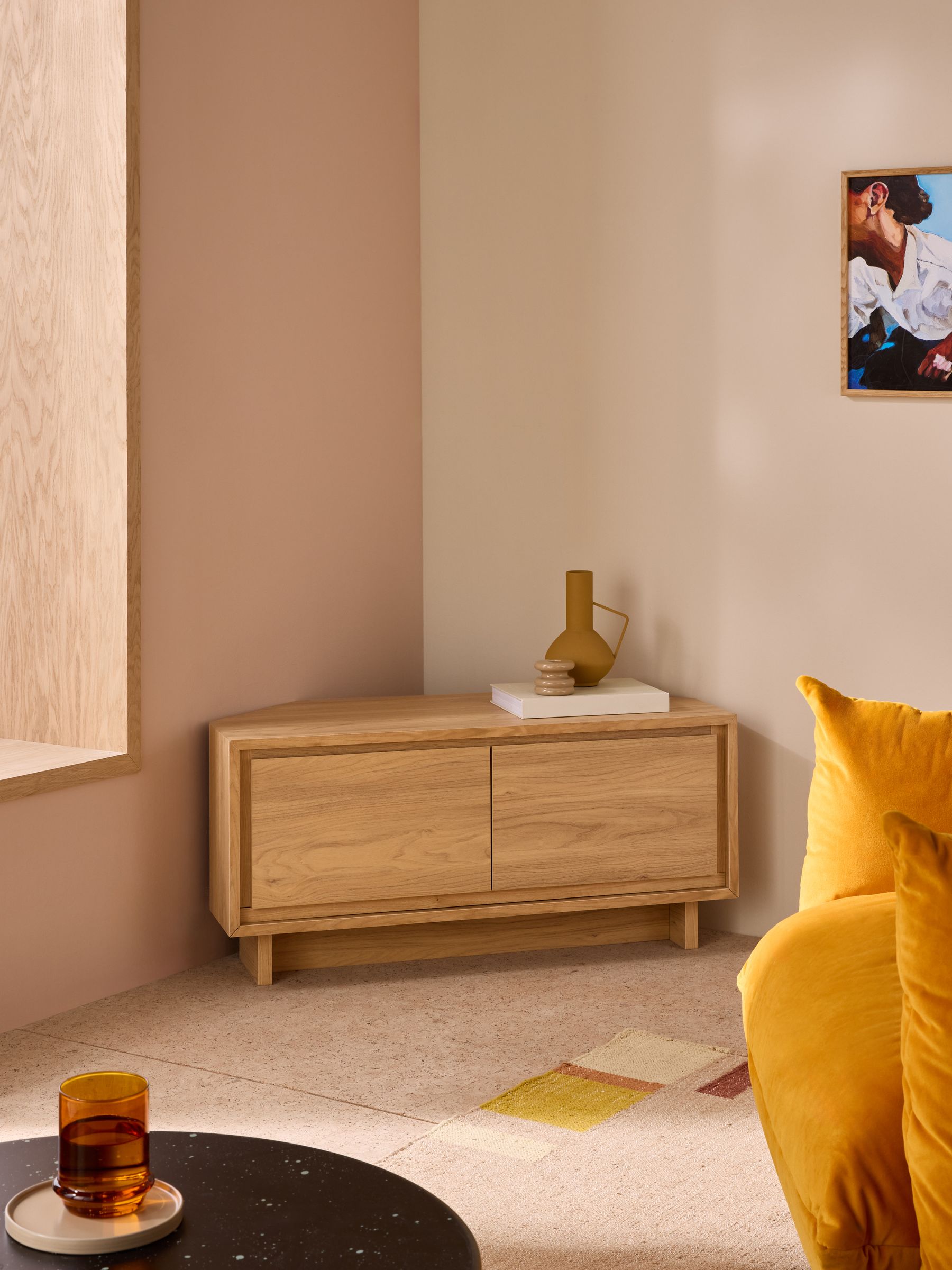Kaci Corner Up to 50 Inch TV Unit in Oak Effect - Image 1 of 7 Kaci Corner Up to 50 Inch TV Unit in Oak Effect - Image 1 of 7