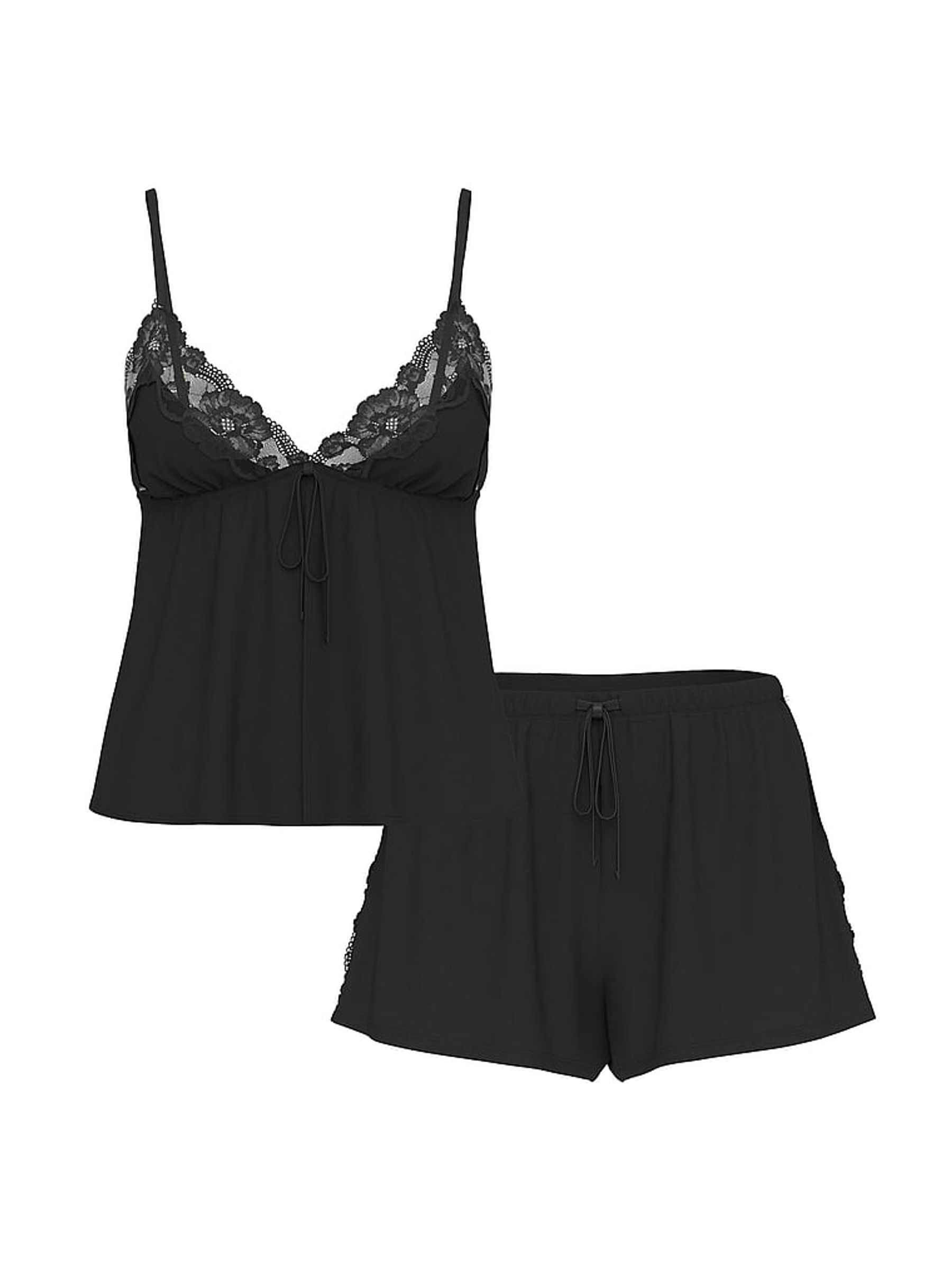 Black Modal Lace Flyaway Cami Set - Image 3 of 3