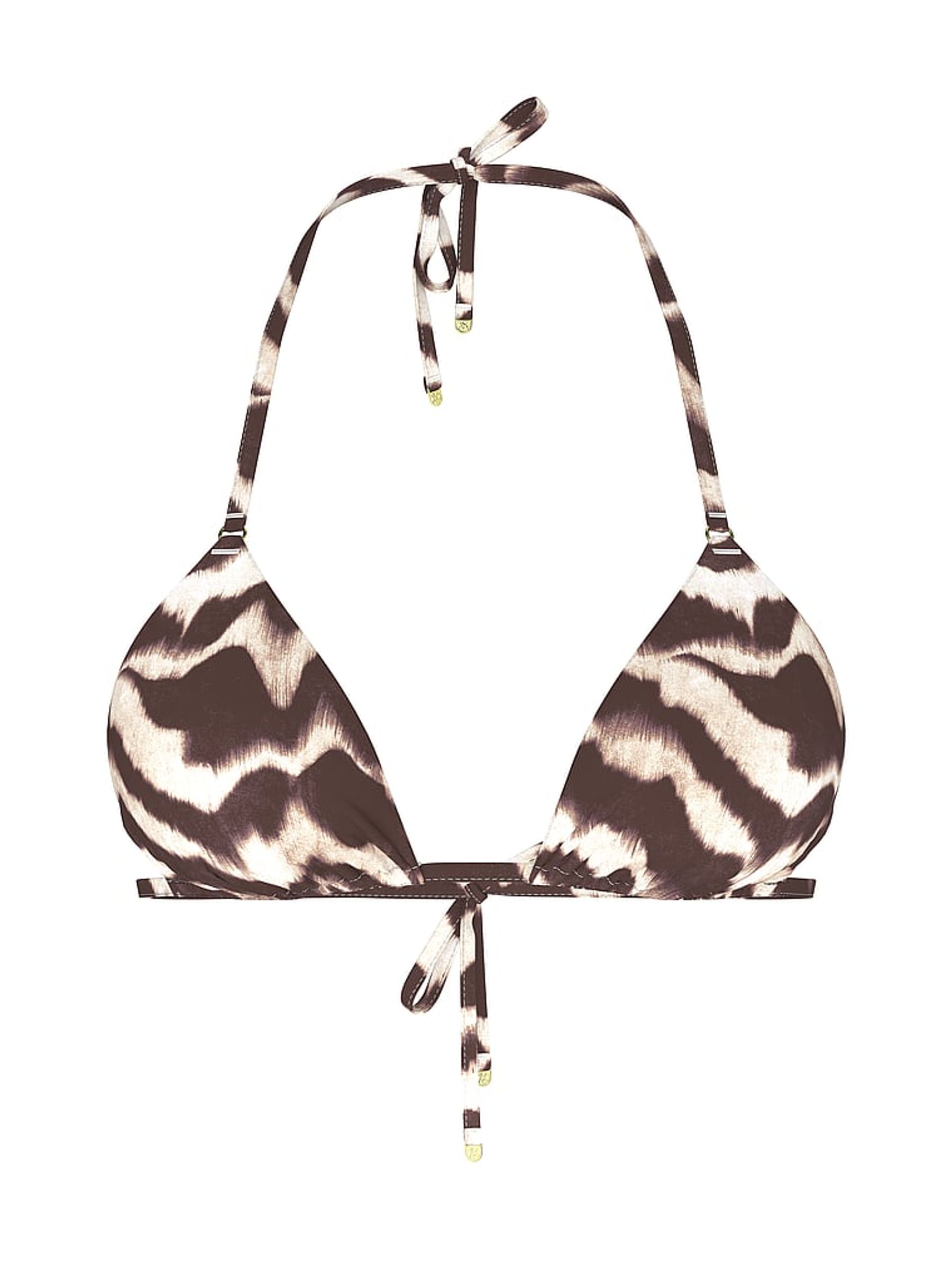 Zebra Brown Triangle Bikini Top - Image 3 of 3