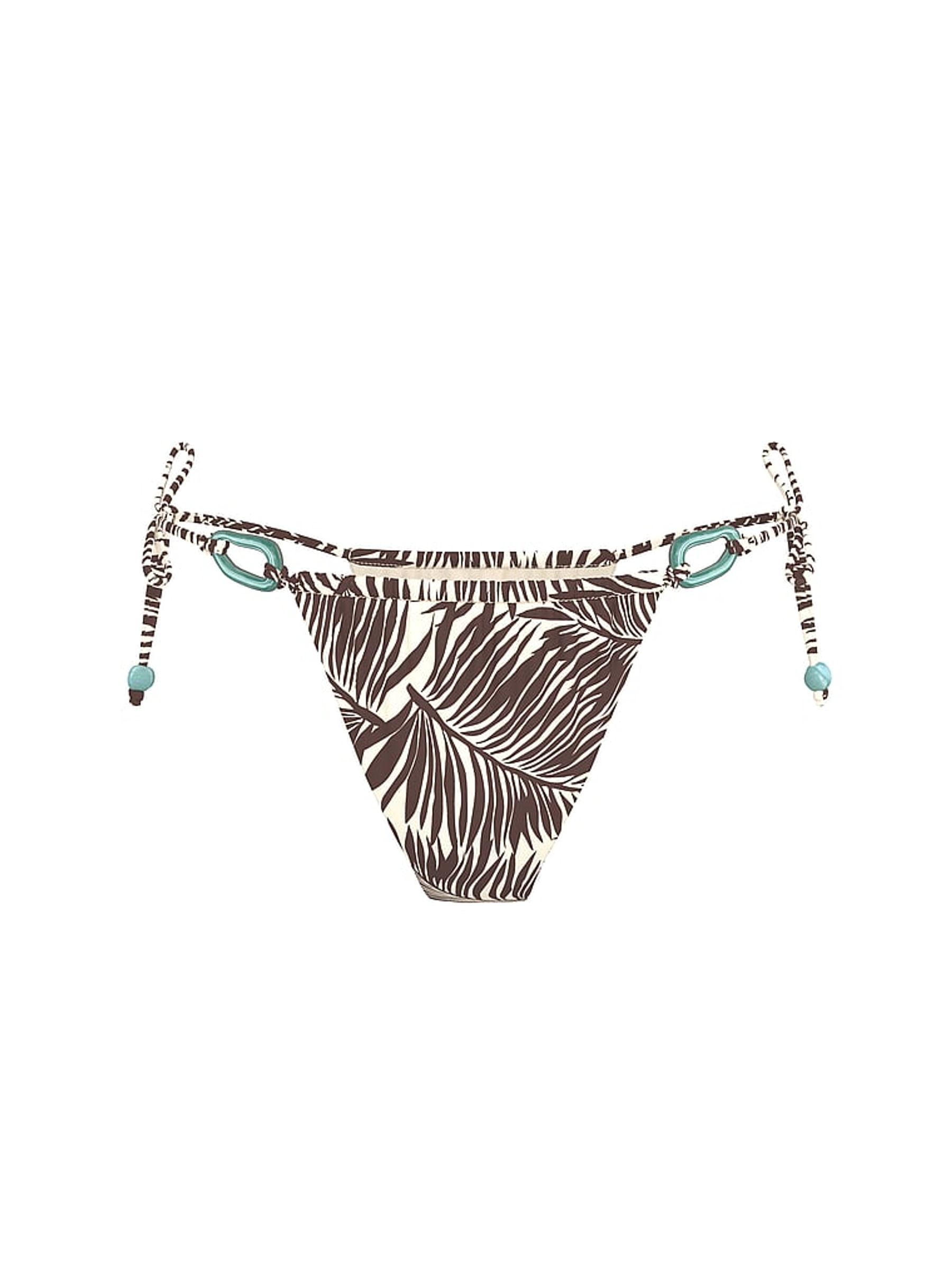 Palm Brown Thong Beaded Bikini Bottoms - Image 1 of 1