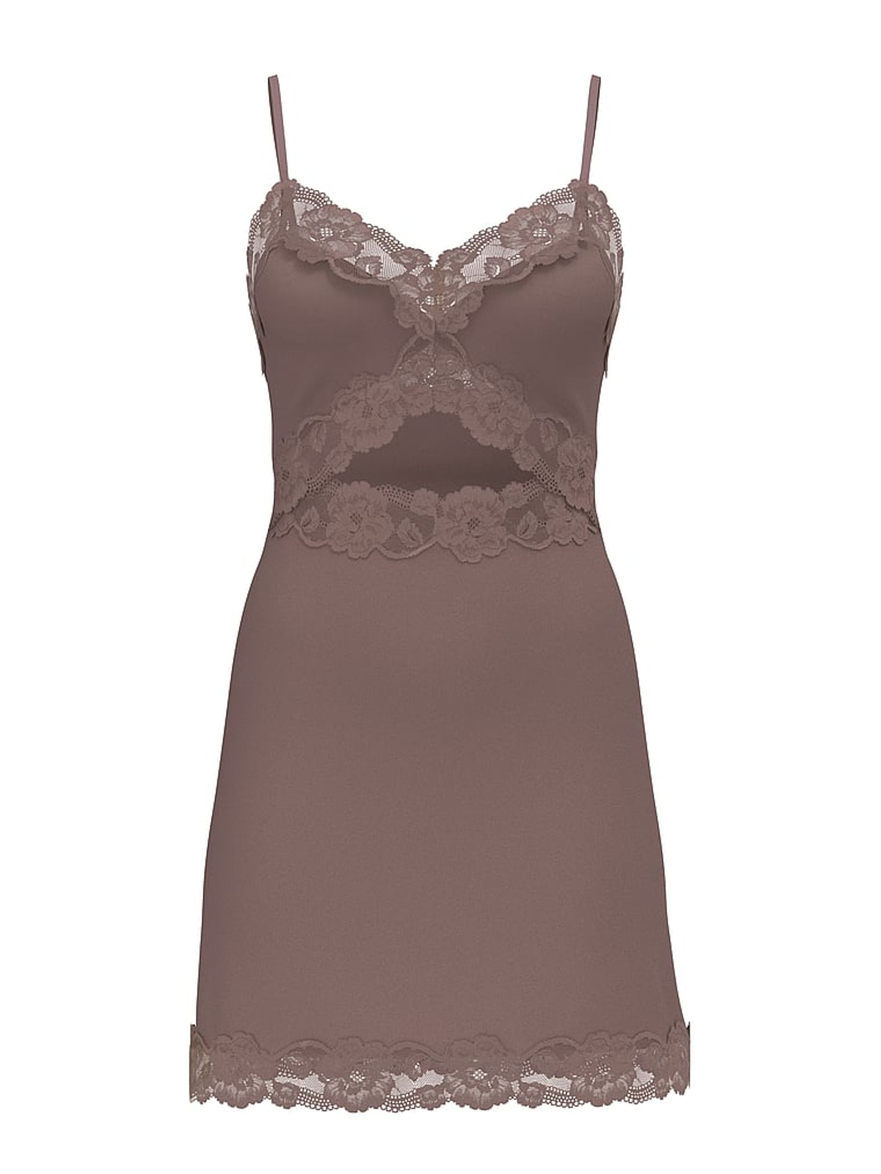 Cloudy Grey Mini Modal Lace Slip - Image 4 of 4