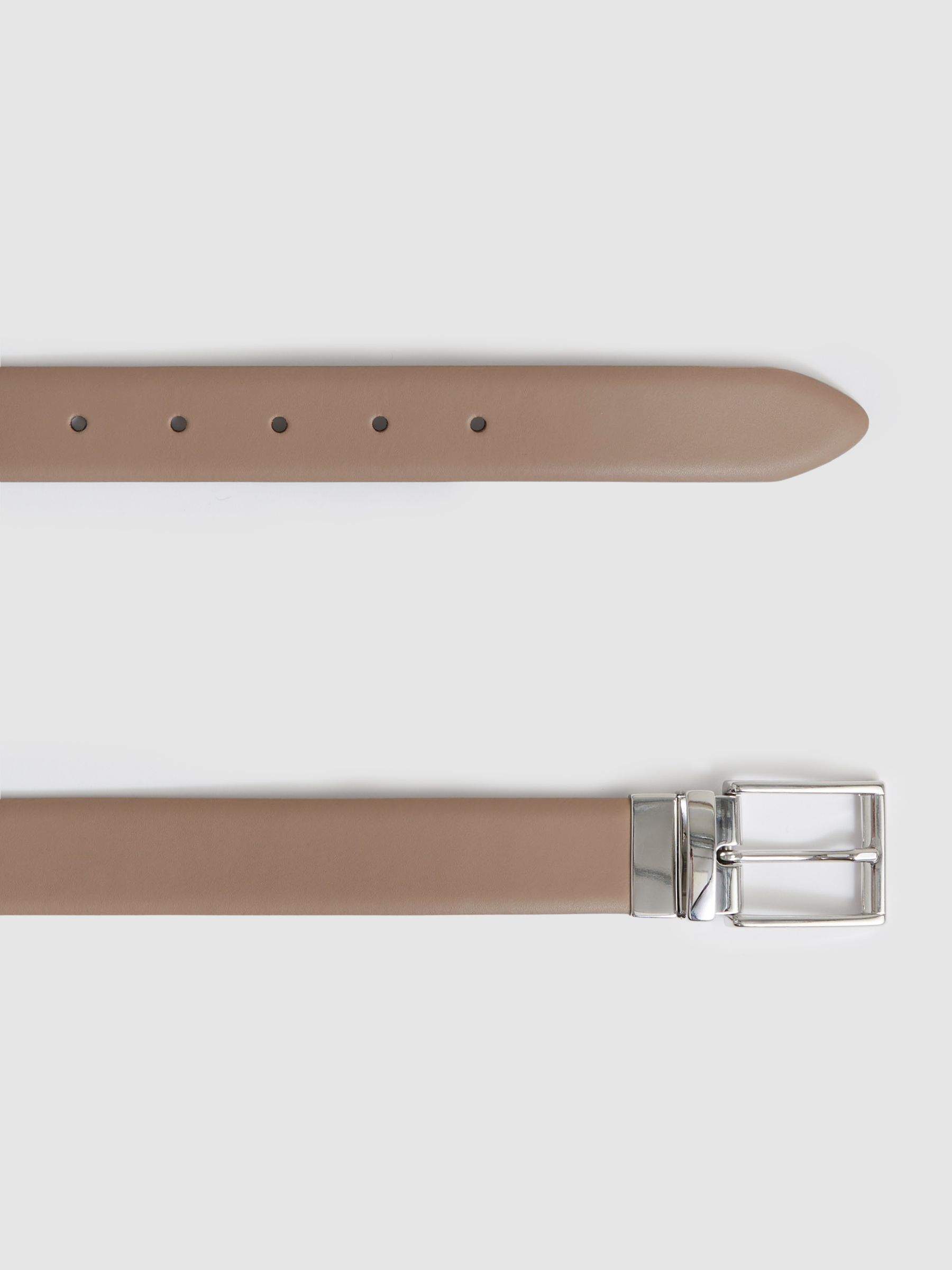 Reversible Leather Belt in Dark Stone/Navy - Image 3 of 6