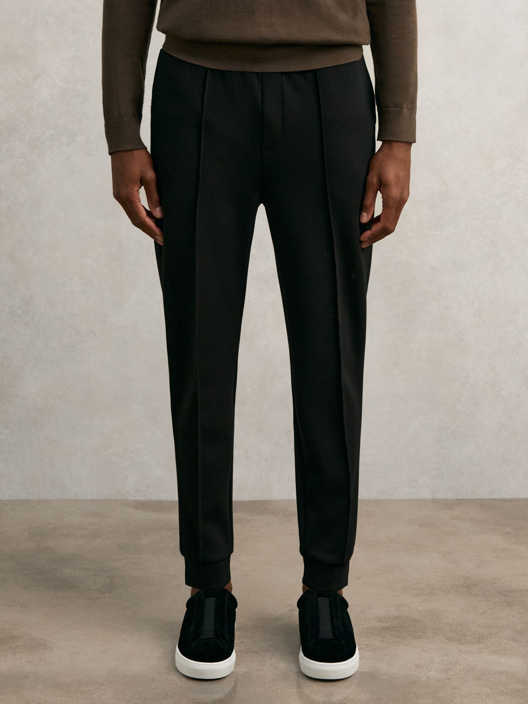 Interlock Drawstring Joggers in Black - Image 3 of 6