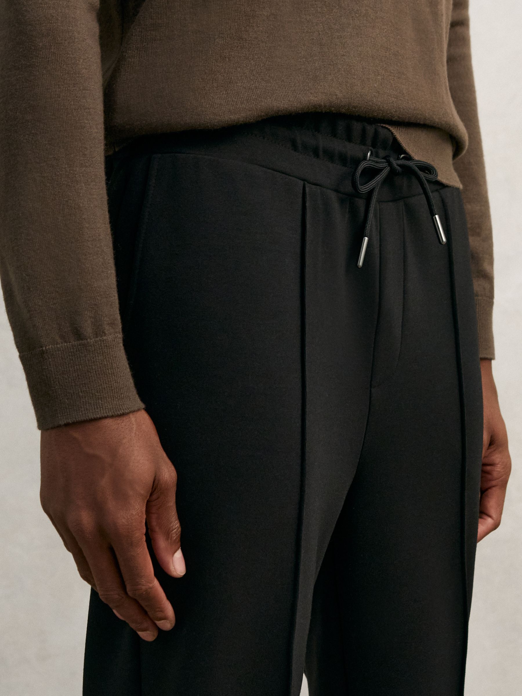 Interlock Drawstring Joggers in Black - Image 4 of 6