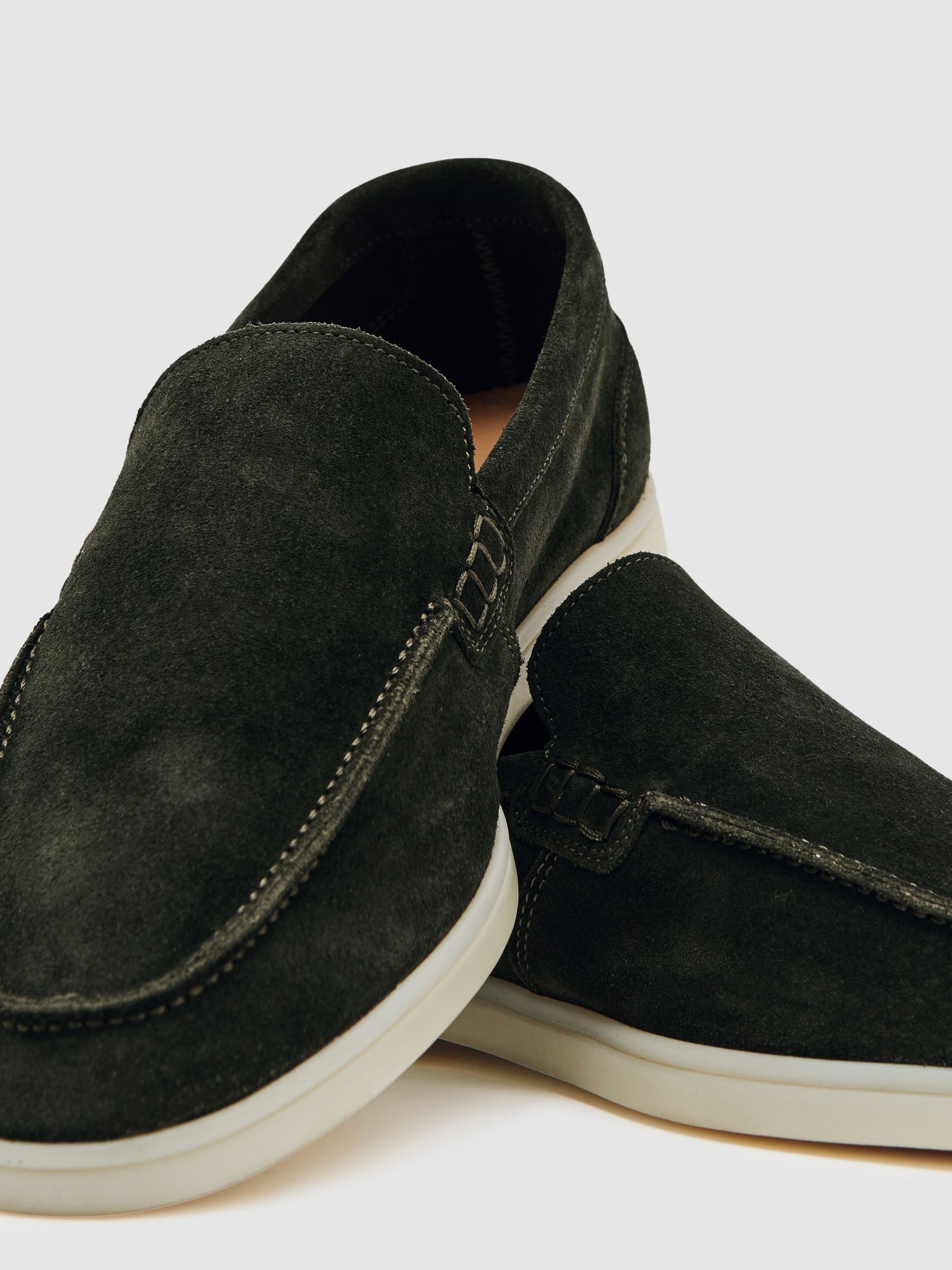 Suede Slip-On Loafer in Forest Green - image 3