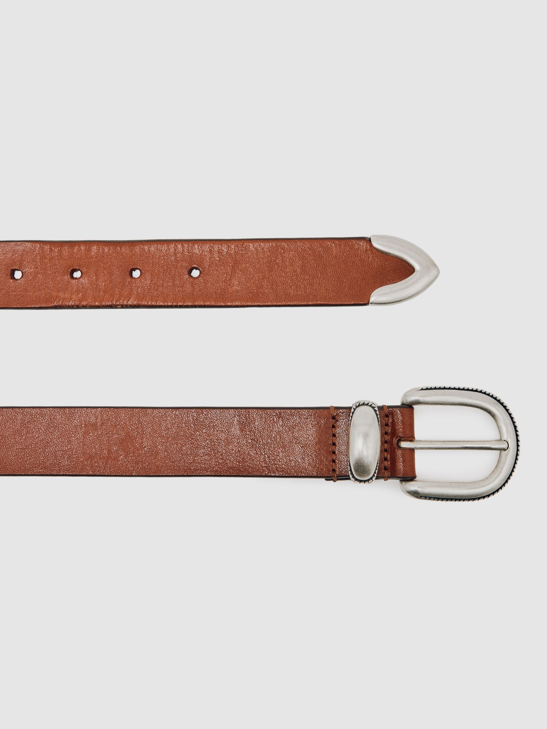 Leather Western Belt in Tan Brown - image 3