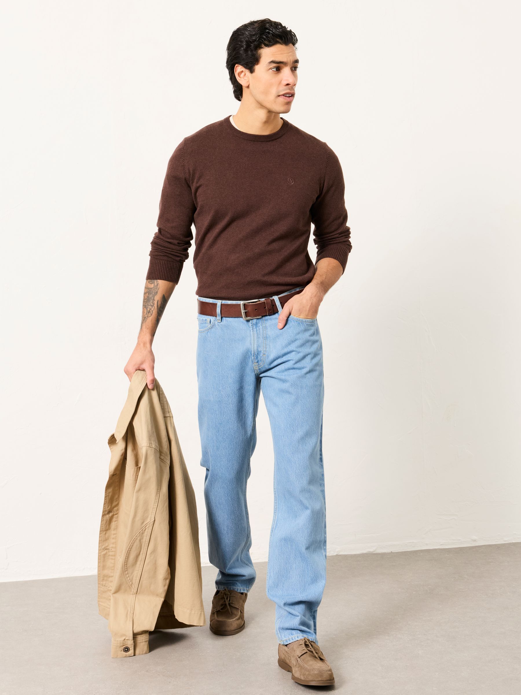 Light Blue Straight Fit Jeans | FatFace USA