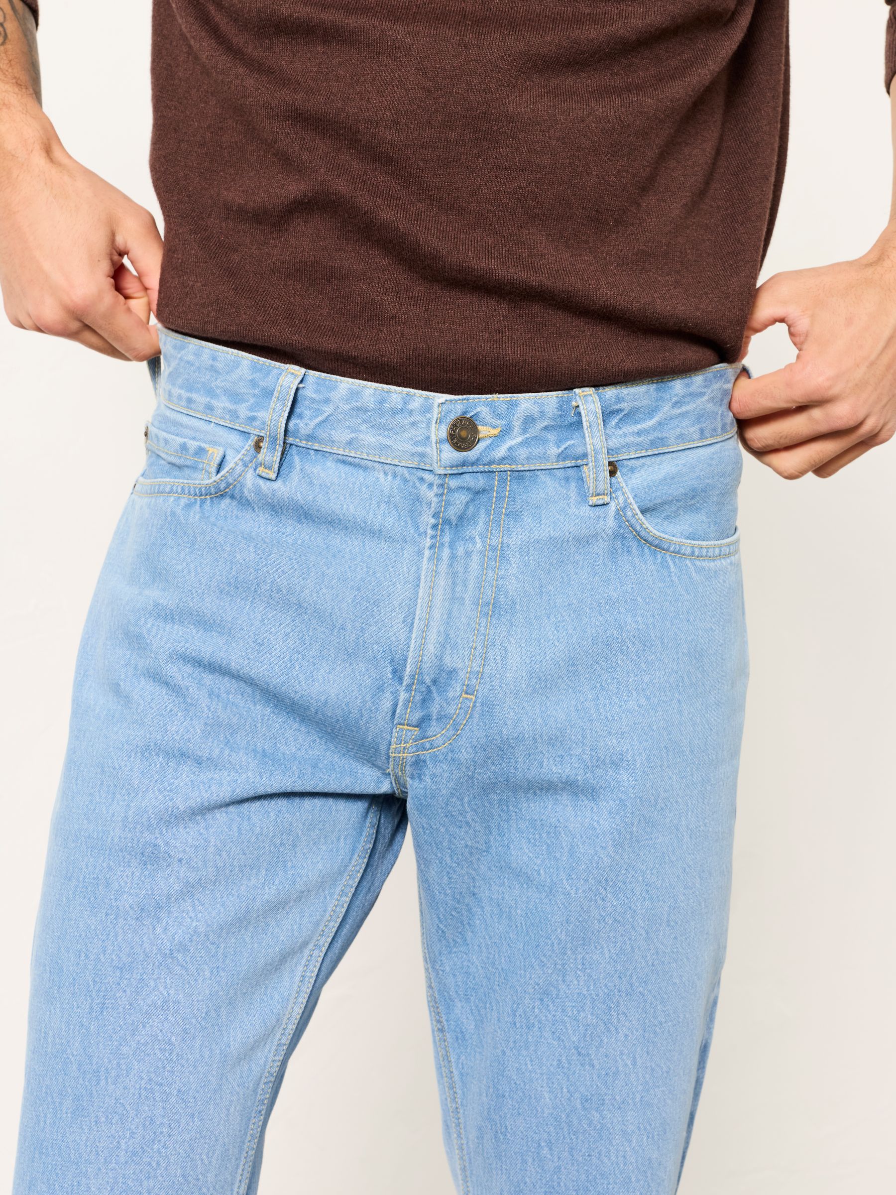Light Blue Straight Fit Jeans - Image 4 of 6