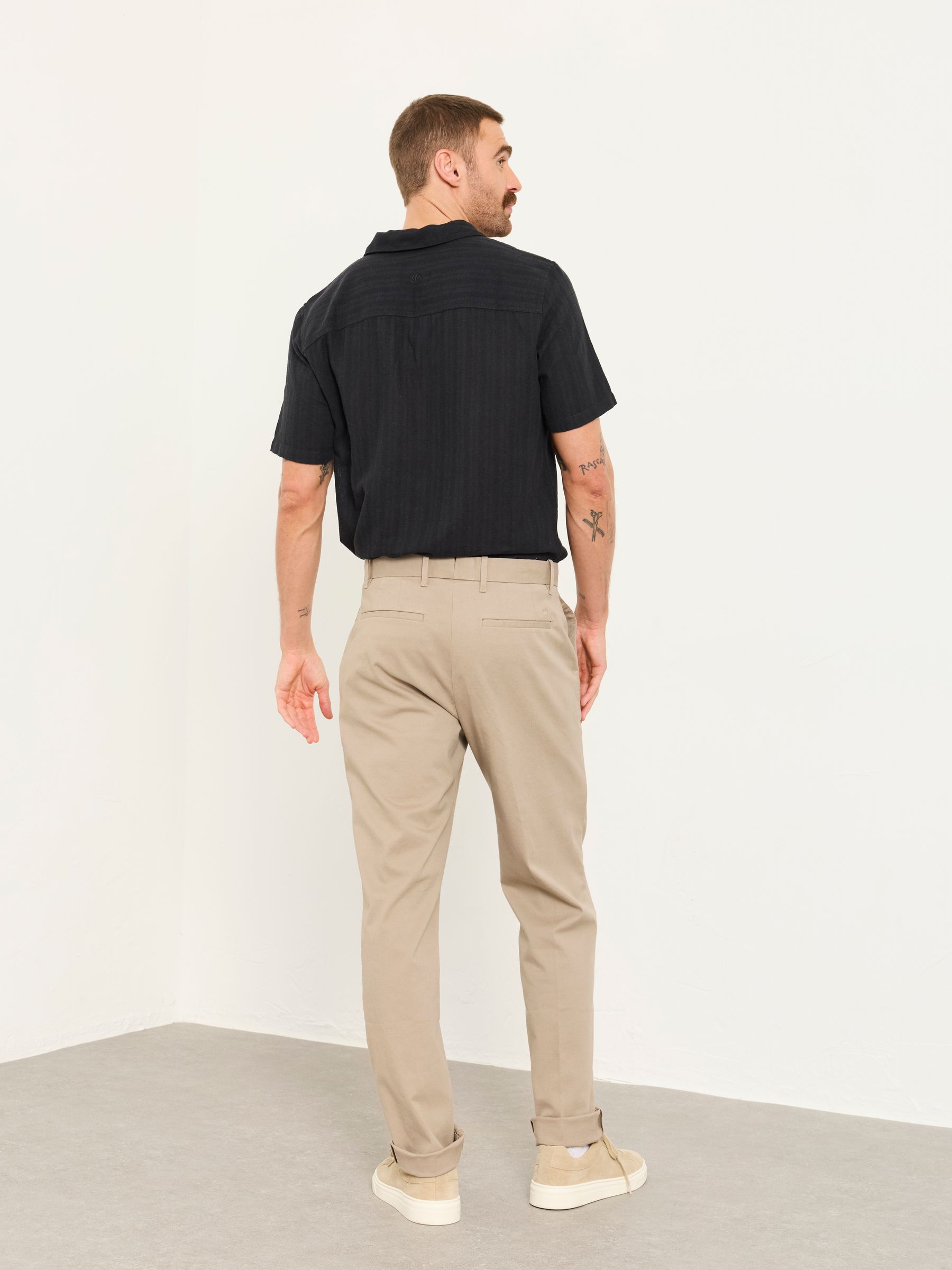 Bosbury Stone Tailored Fit Pique Chinos - Image 2 of 6