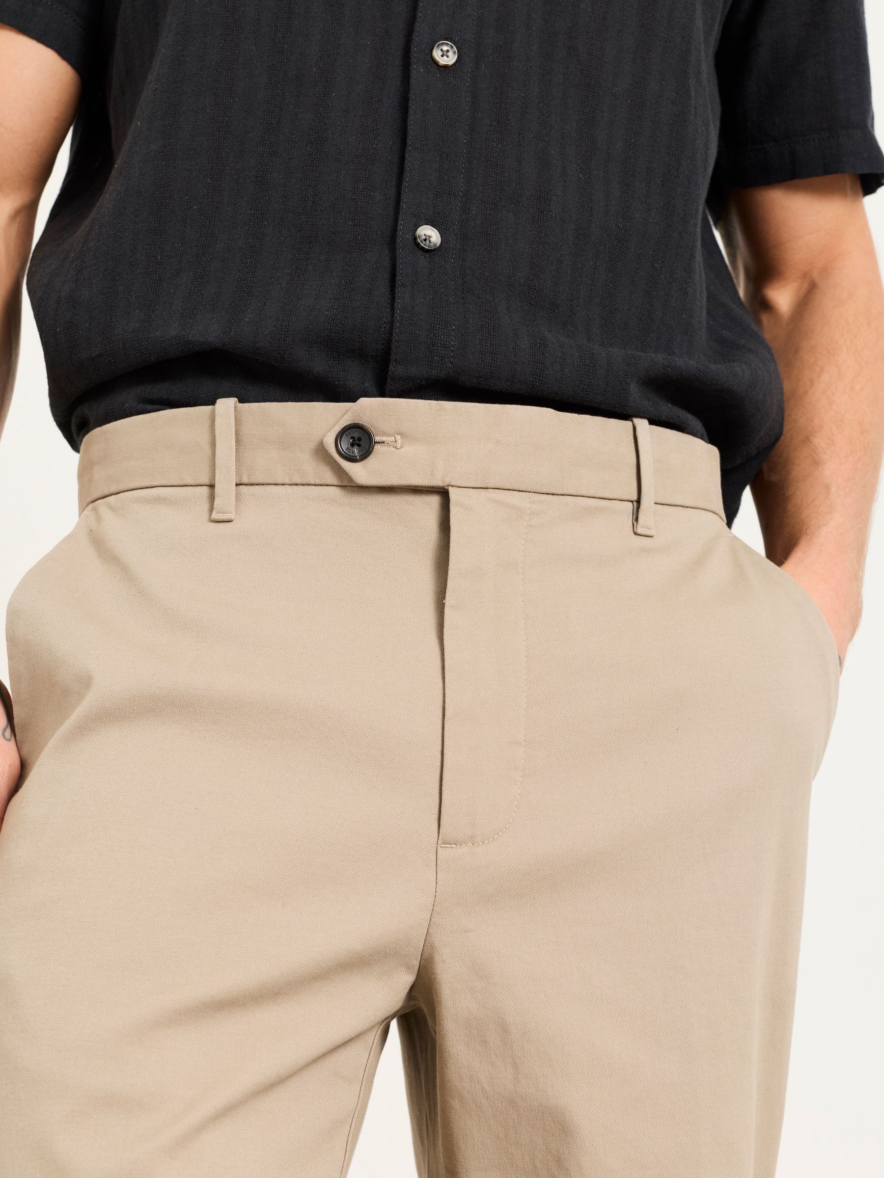 Bosbury Stone Tailored Fit Pique Chinos - Image 4 of 6