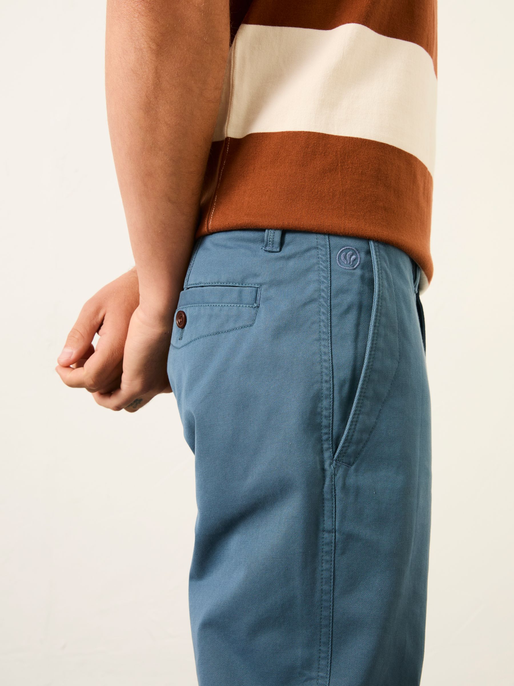 Teal Blue Modern Coastal Chinos - Image 3 of 5