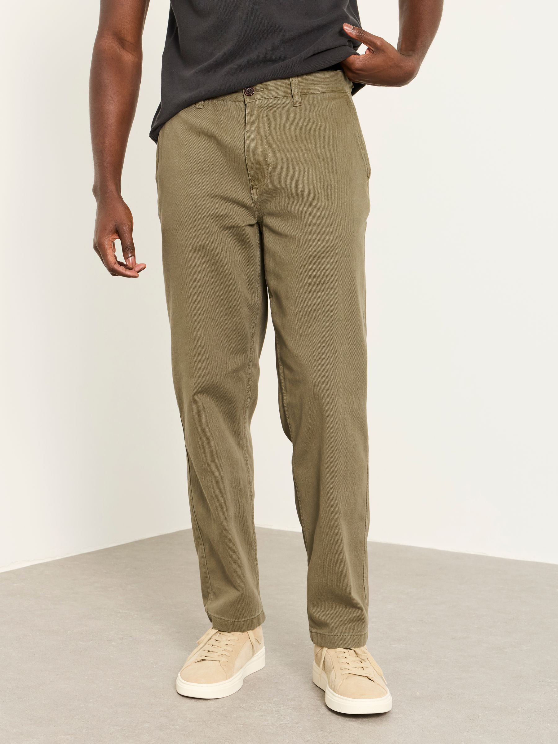 Mylor Khaki Green Tapered Twill Trousers - Image 1 of 6