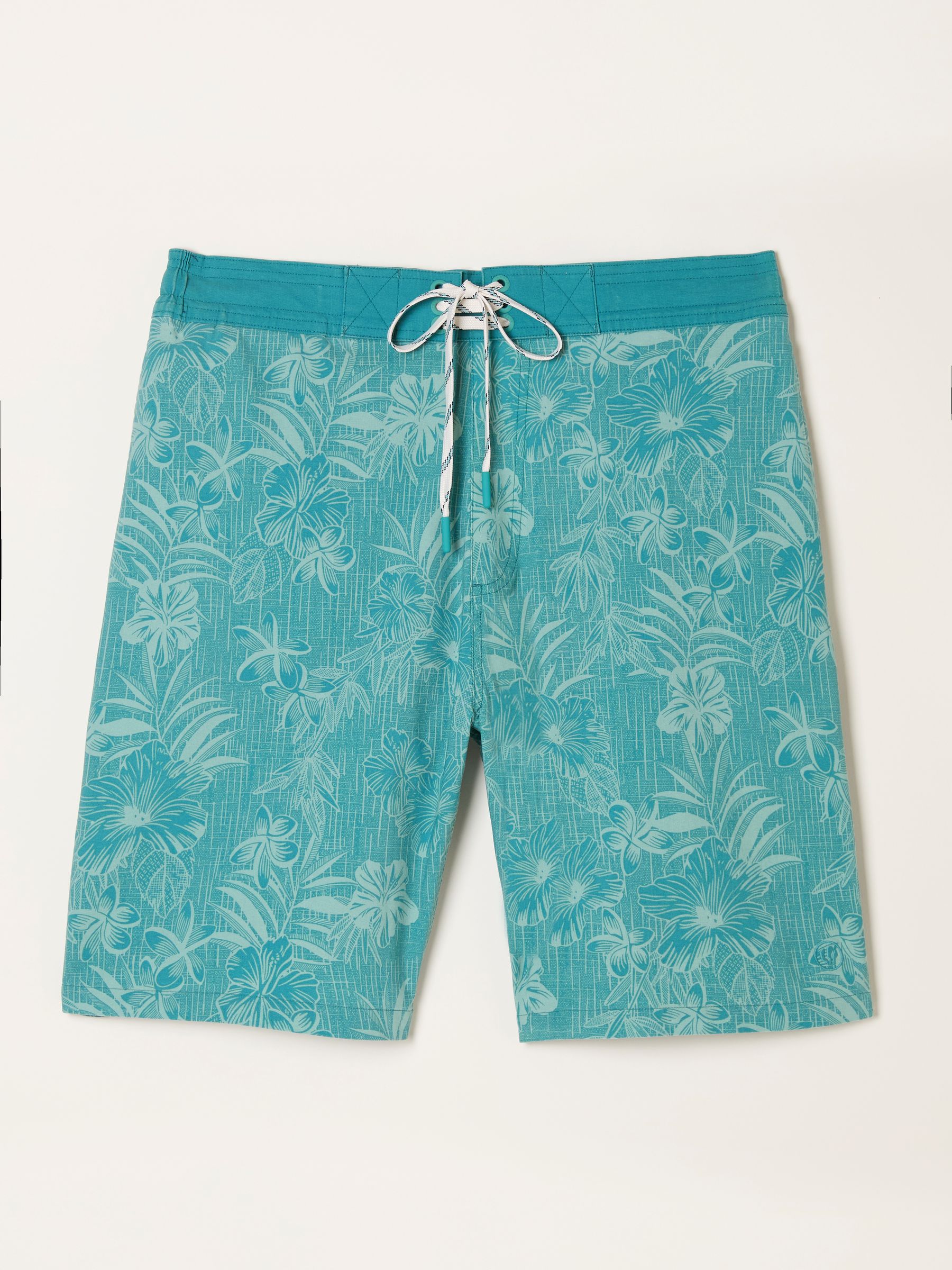 Camber Teal Blue Bamboo Print Swim Shorts - Image 5 of 5