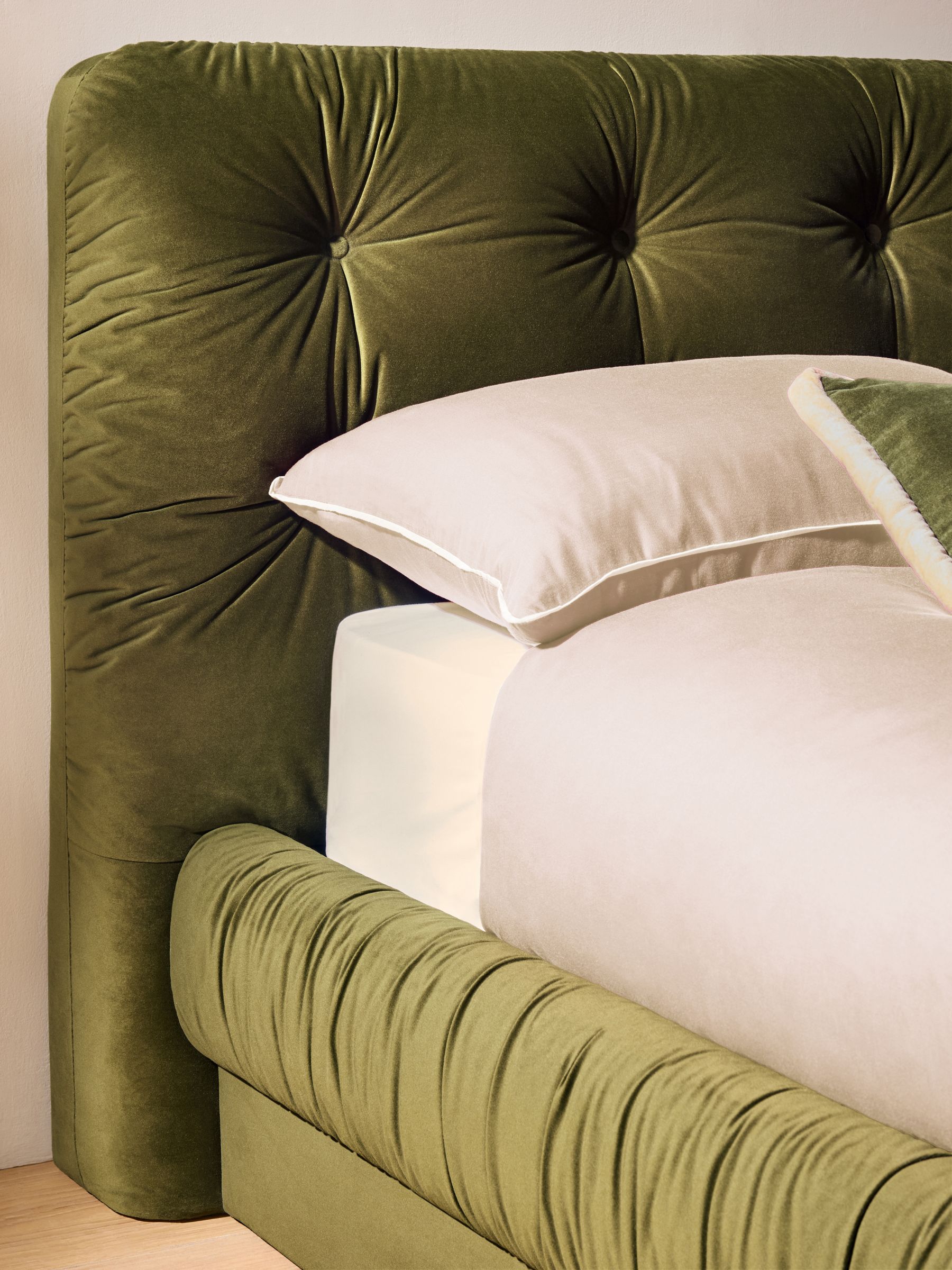 Flint Ottoman Storage Bed in Olive Green Velvet - Image 2 of 6