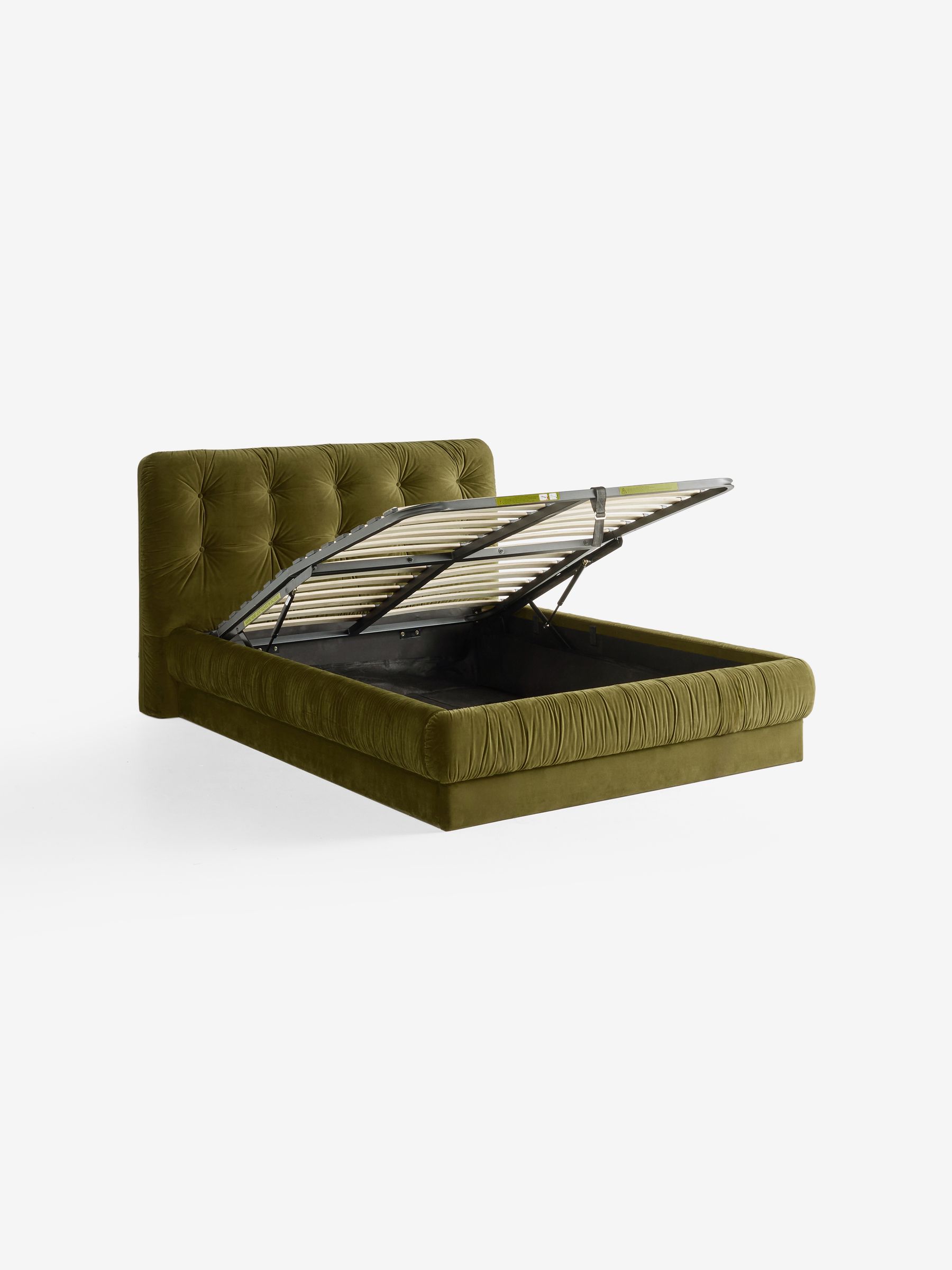 Flint Ottoman Storage Bed in Olive Green Velvet - Image 6 of 6 Flint Ottoman Storage Bed in Olive Green Velvet - Image 6 of 6