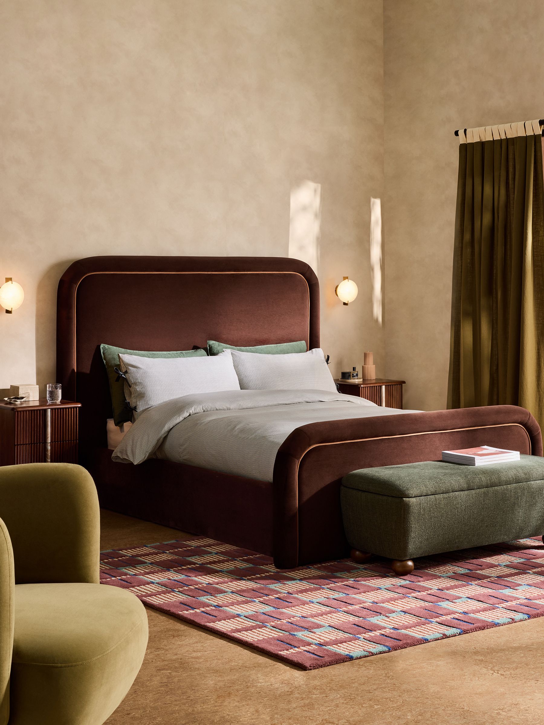 Etta Ottoman Storage Bed in Velvet Dark Truffle Brown - Image 3 of 9