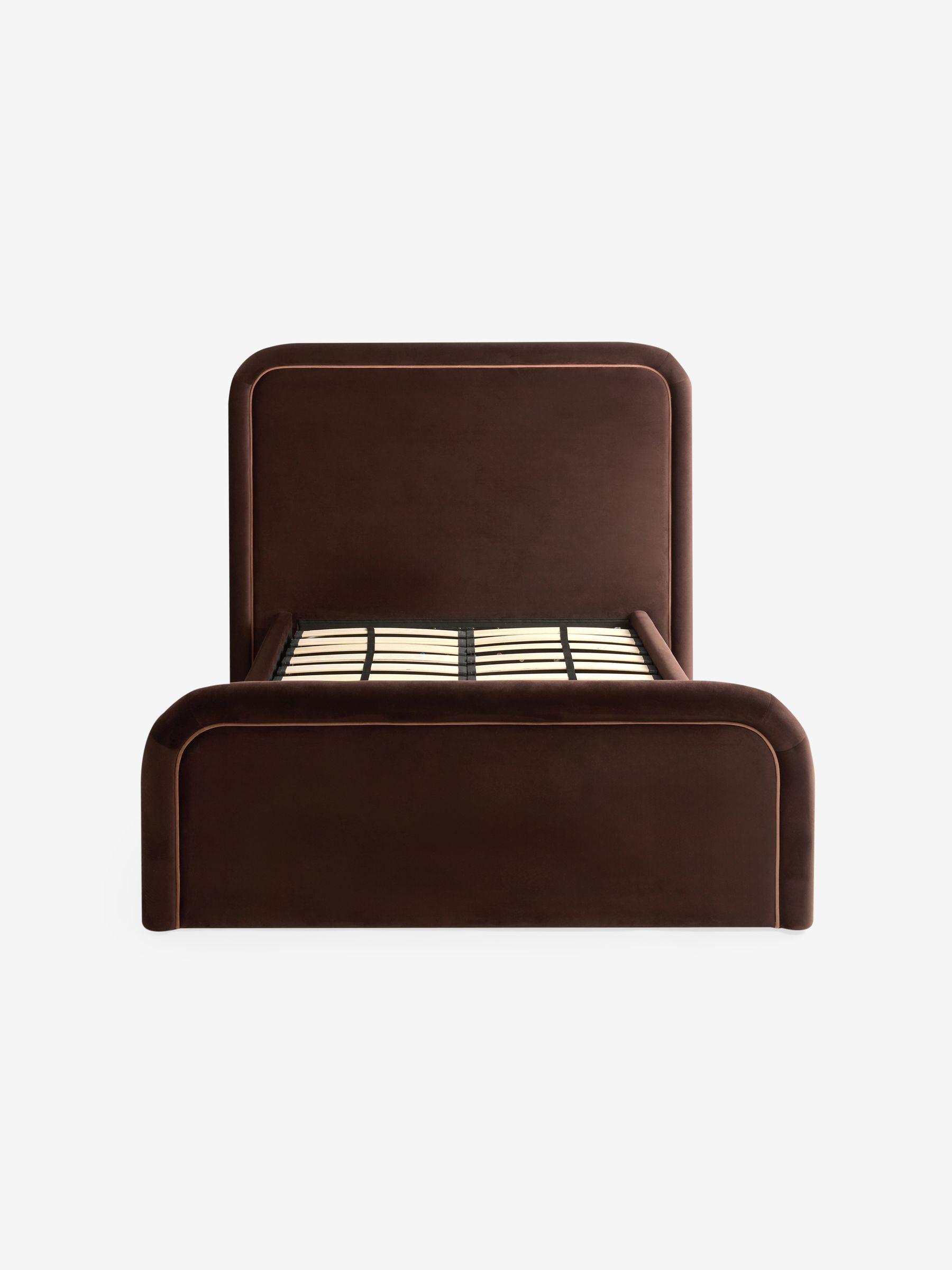Etta Ottoman Storage Bed in Velvet Dark Truffle Brown - Image 9 of 9