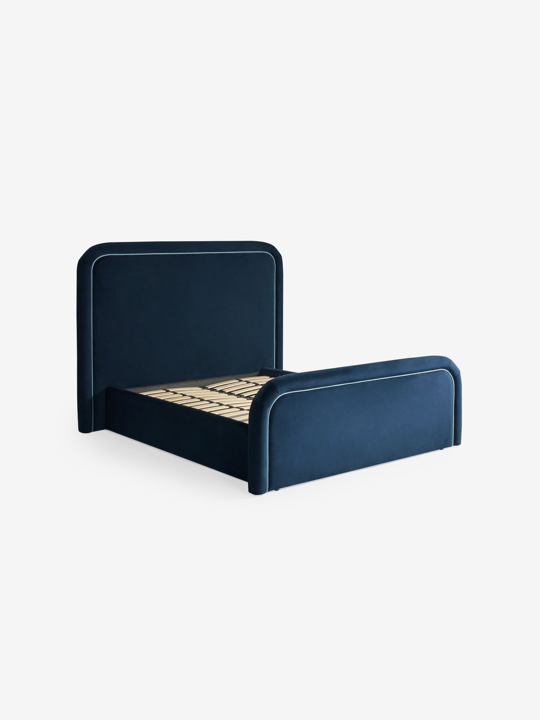 Etta Ottoman Storage Bed in Velvet Midnight Navy - Image 4 of 5