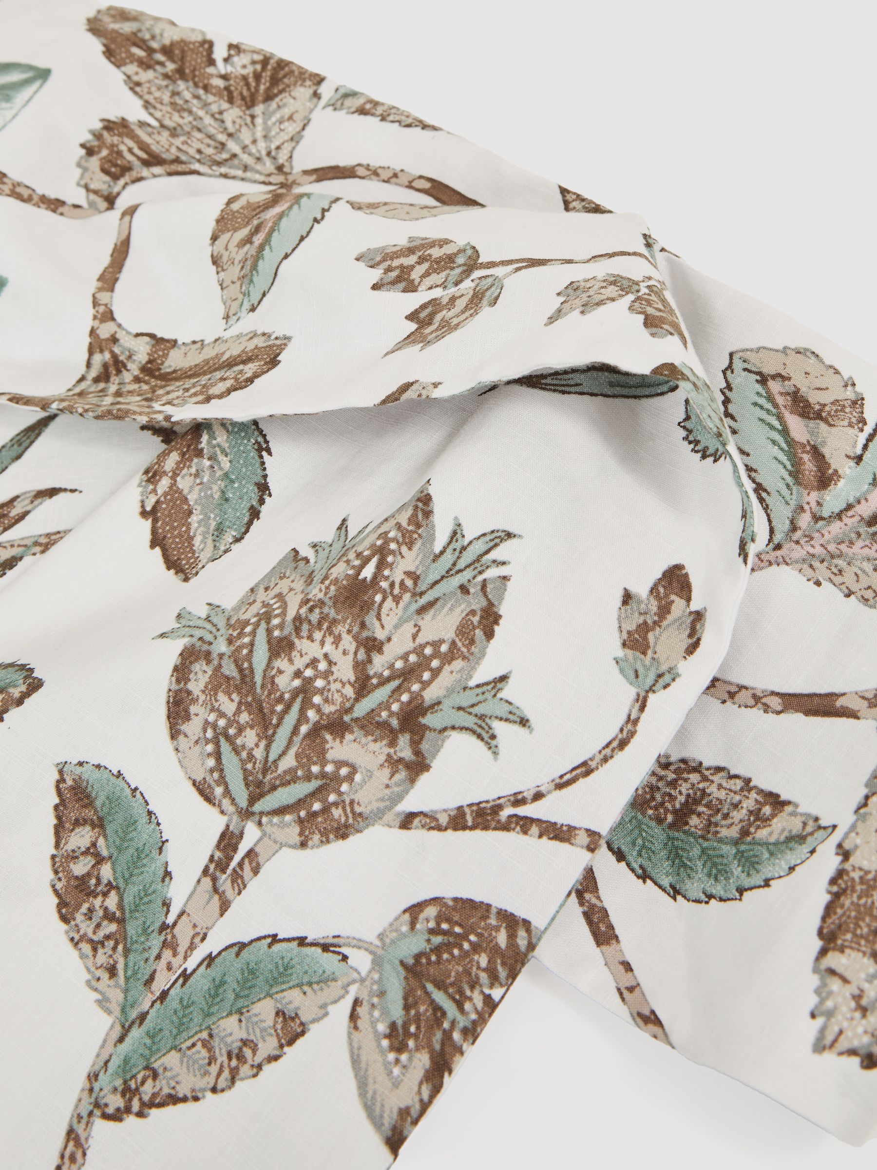 Sculpted Off-Shoulder Floral Mini Dress Linen-Cotton in Ivory - Image 6 of 6
