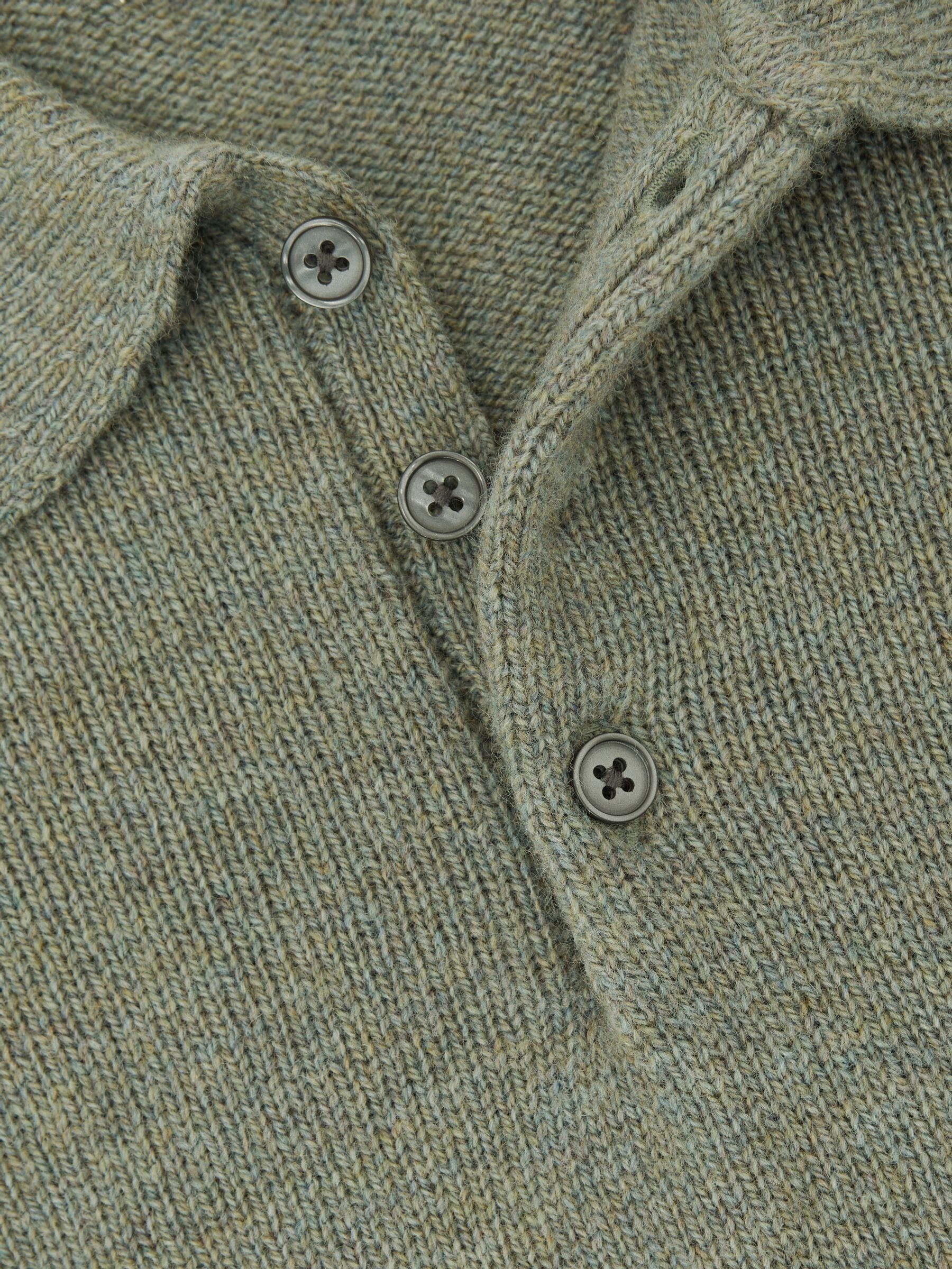 9-13 yrs Wool And Cashmere Polo Jumper in Sage Green - Image 4 of 4