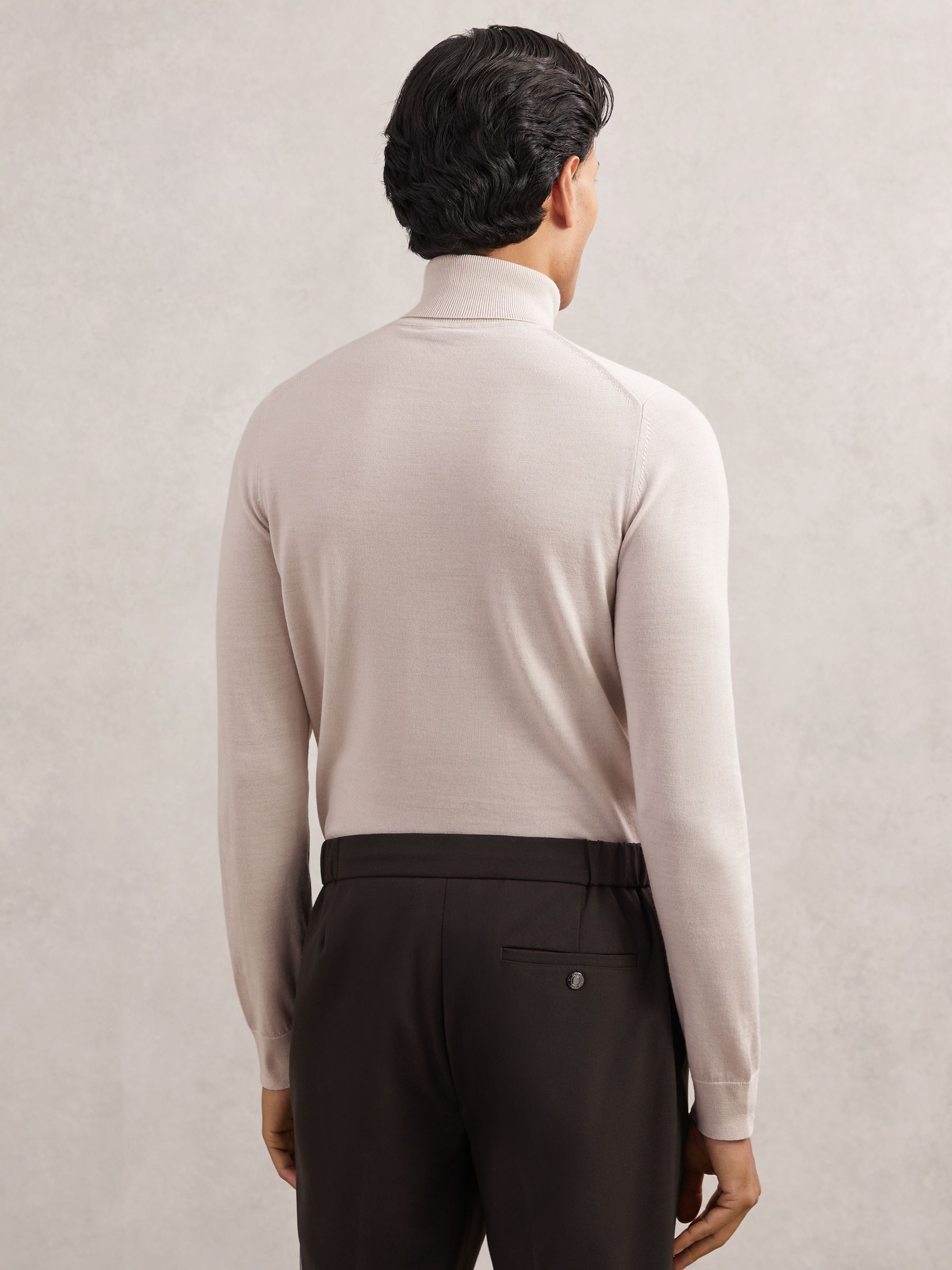 Wool Roll-Neck Jumper in Beige - image 4